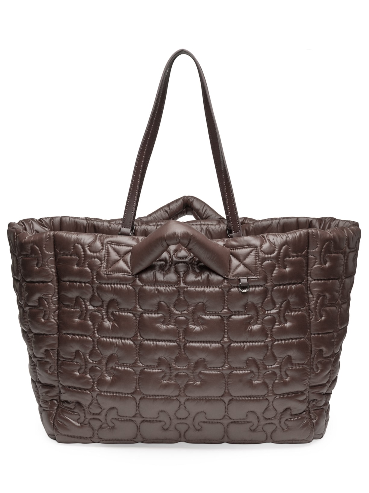 Bolsa Feminina Re-Tech Quilted Tote – Marrom Ganni