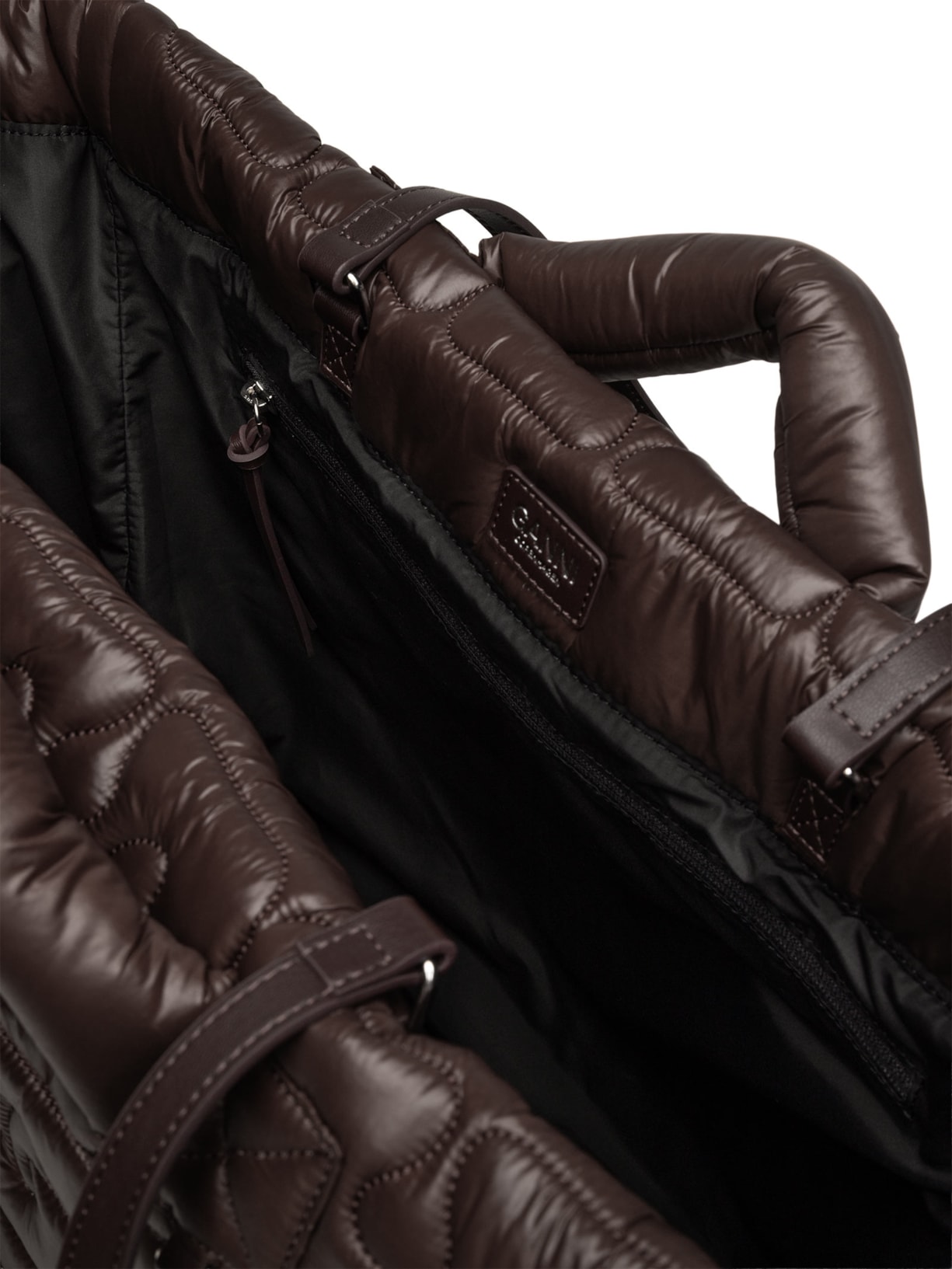 Bolsa Feminina Re-Tech Quilted Tote – Marrom Ganni