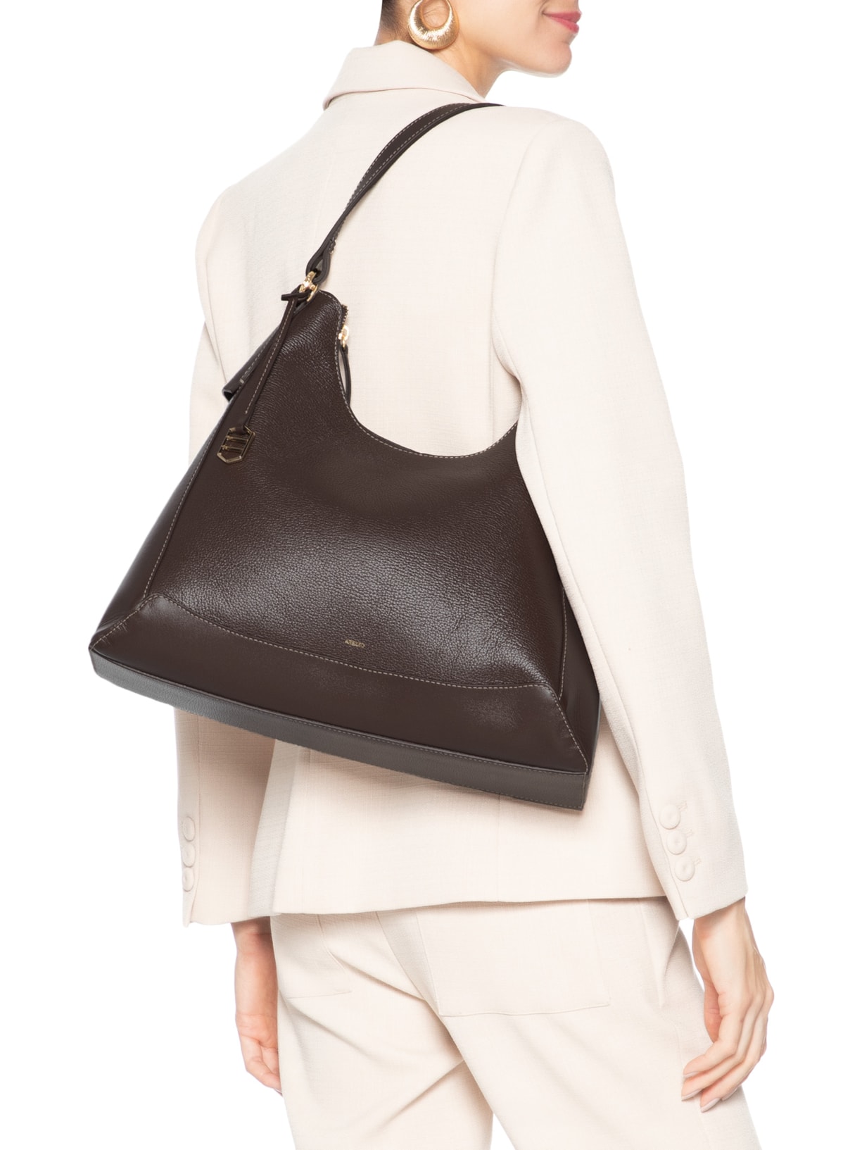 Bolsa Feminina Recortes Hobo Marrom Arezzo