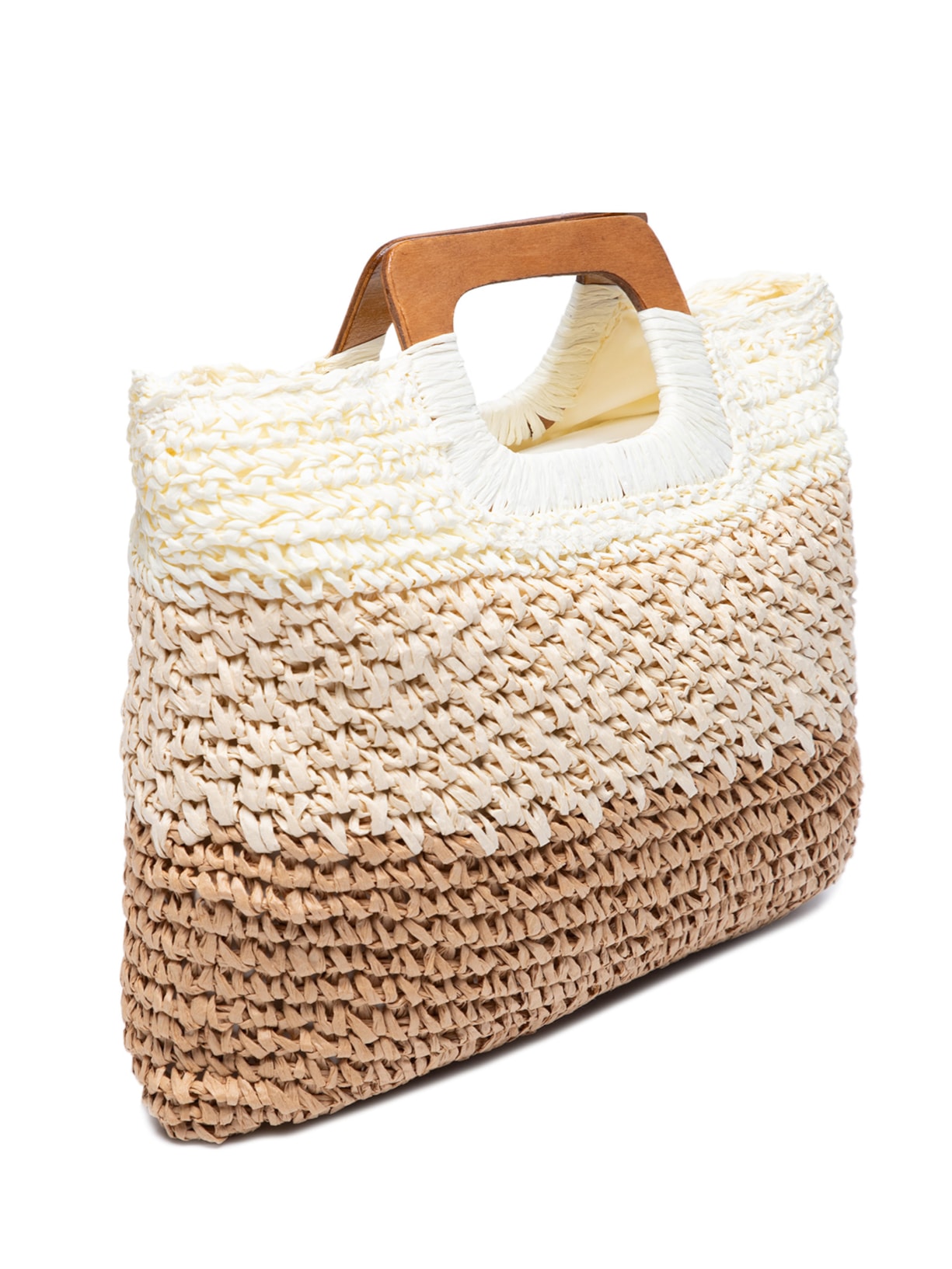 Bolsa Feminina Retangular De Ráfia Bege Mktbeach