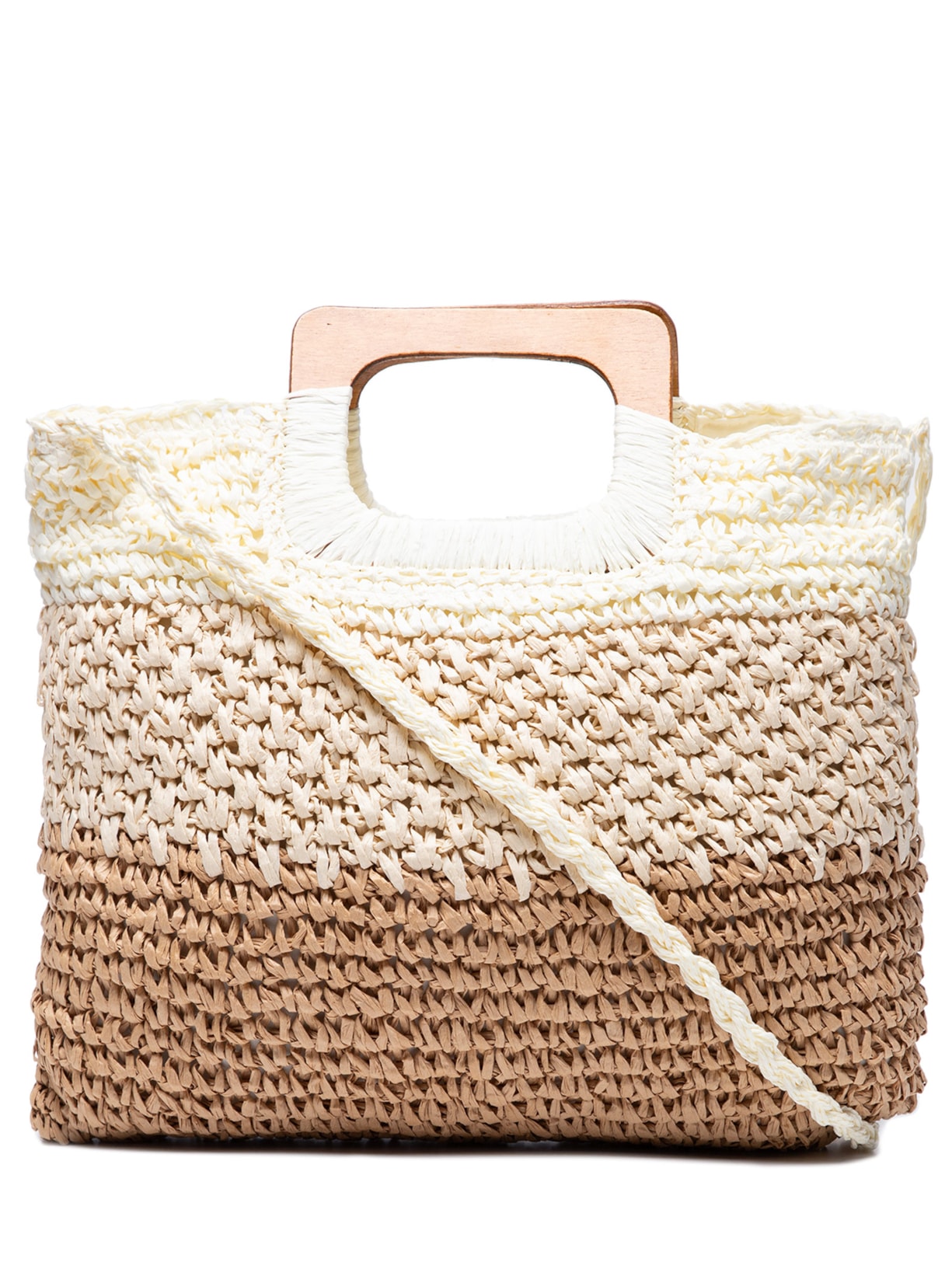 Bolsa Feminina Retangular De Ráfia Bege Mktbeach