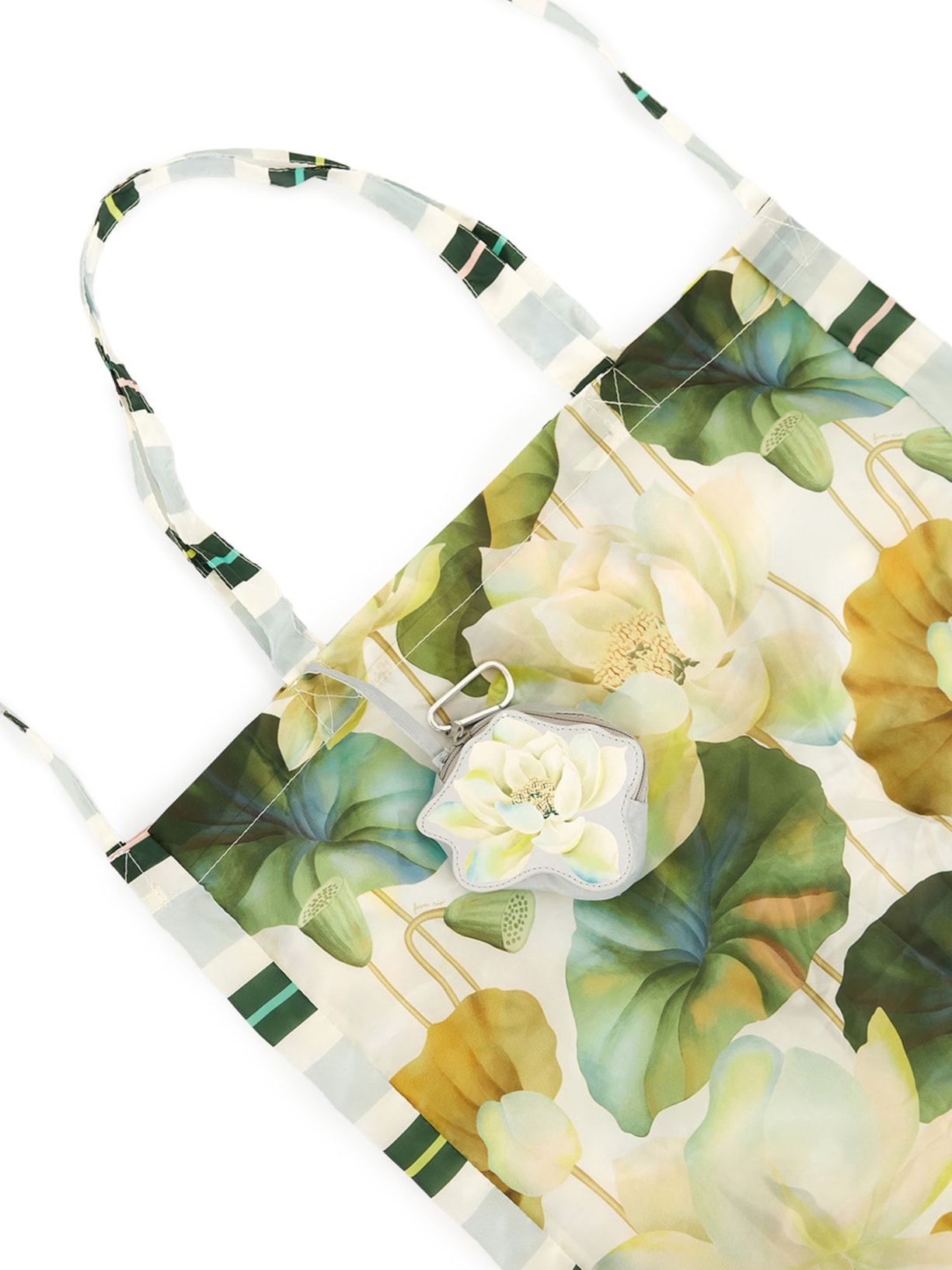 Bolsa Feminina Sacolinha Me Leva Flor De Lotus Verde Farm Etc
