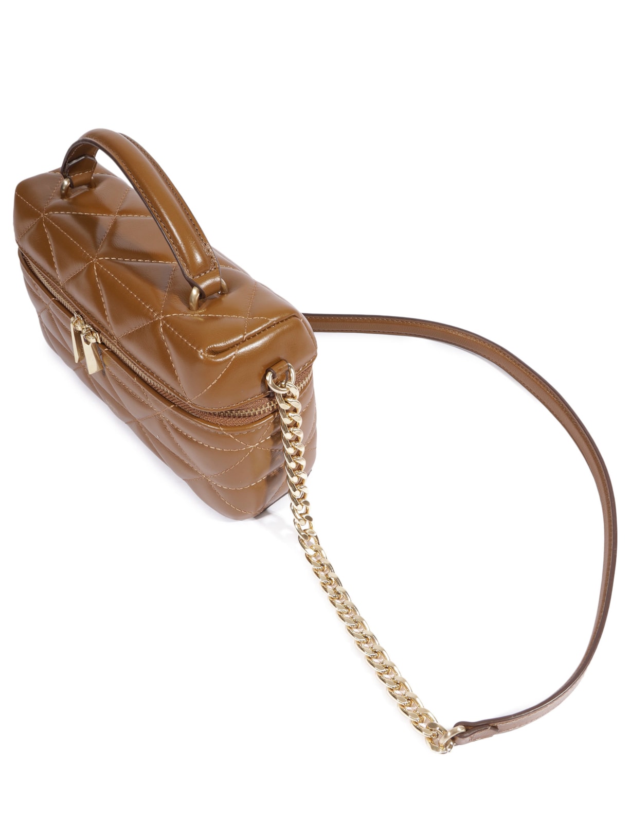 Bolsa Feminina Satchel Vanity Média Couro Marrom Schutz