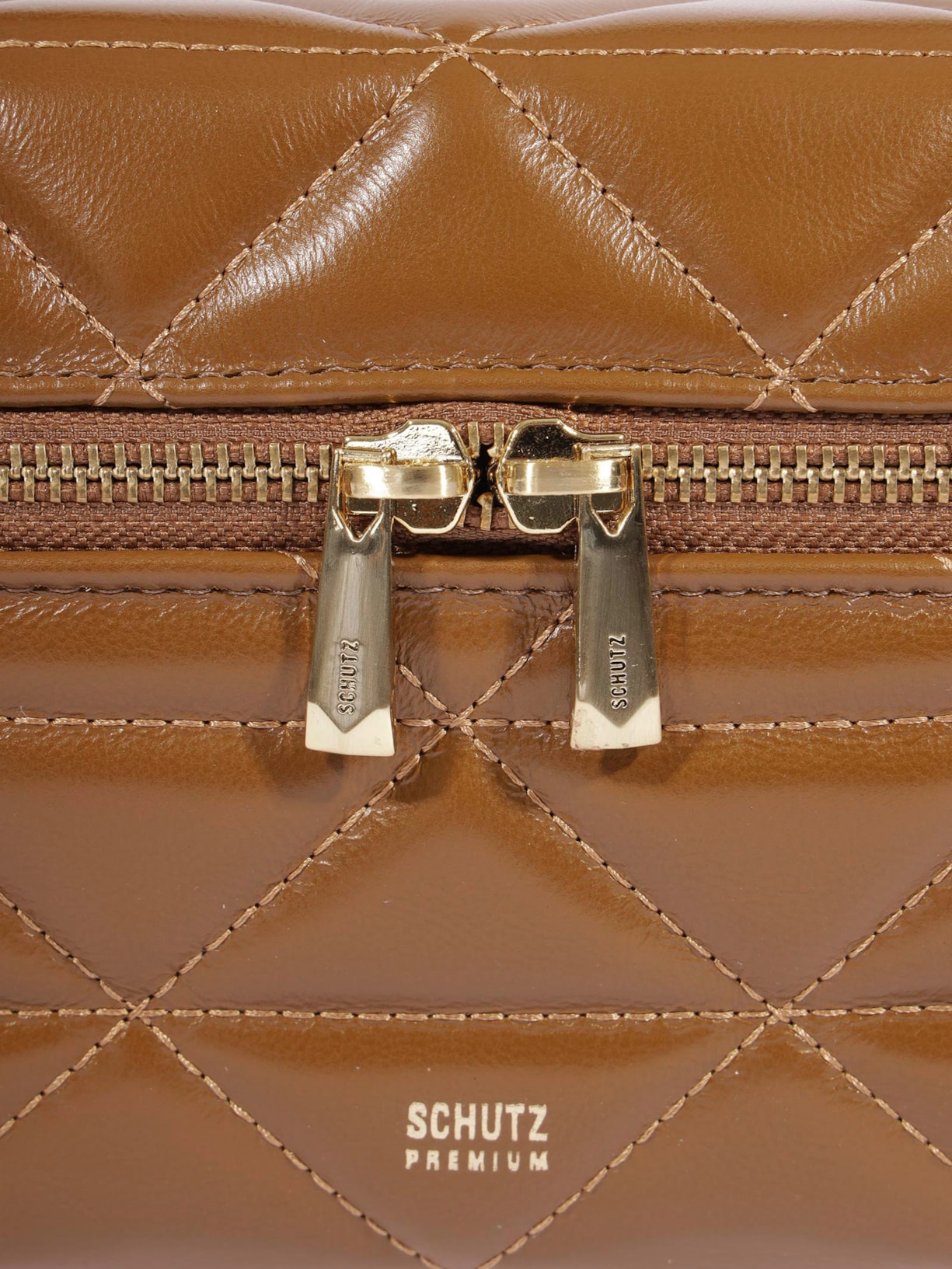 Bolsa Feminina Satchel Vanity Média Couro Marrom Schutz