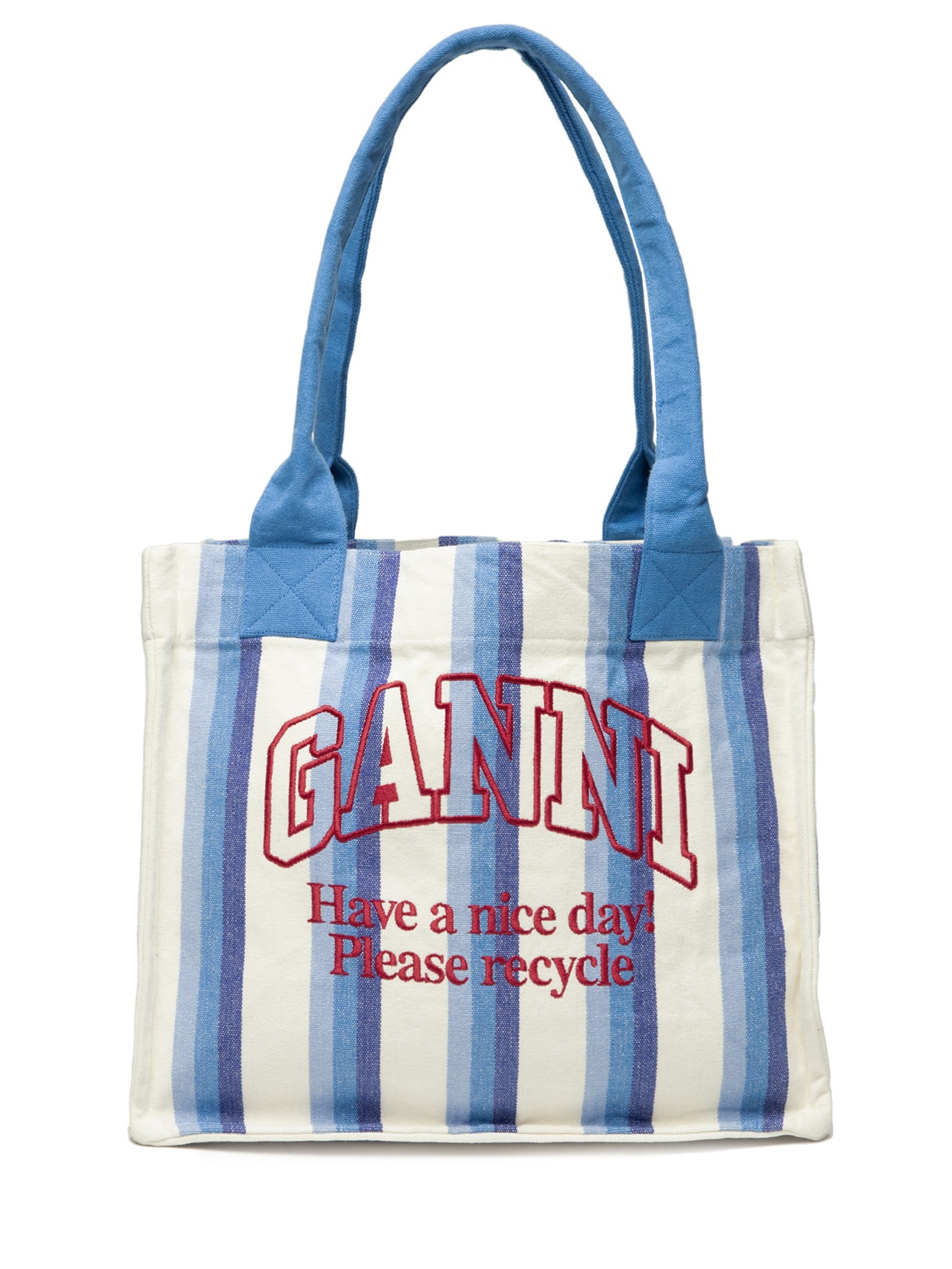 Bolsa Feminina Shopper Easy Large Stripes - Azul