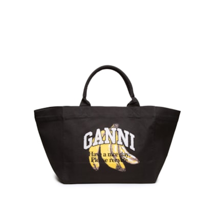 Bolsa Feminina Shopper XXL Banana Print - Preto