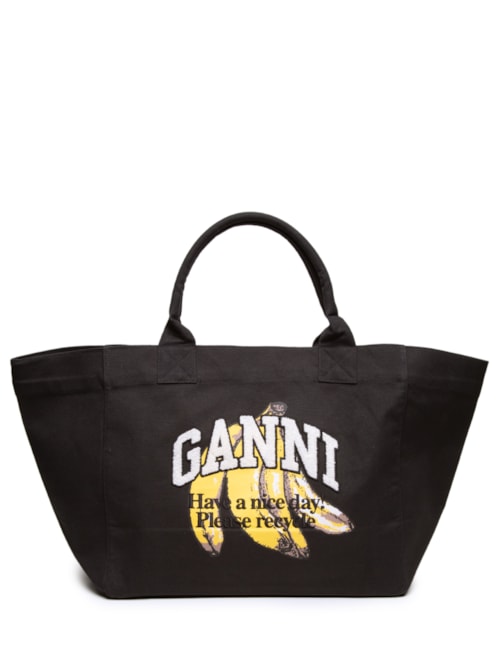 Bolsa Feminina Shopper XXL Banana Print - Preto