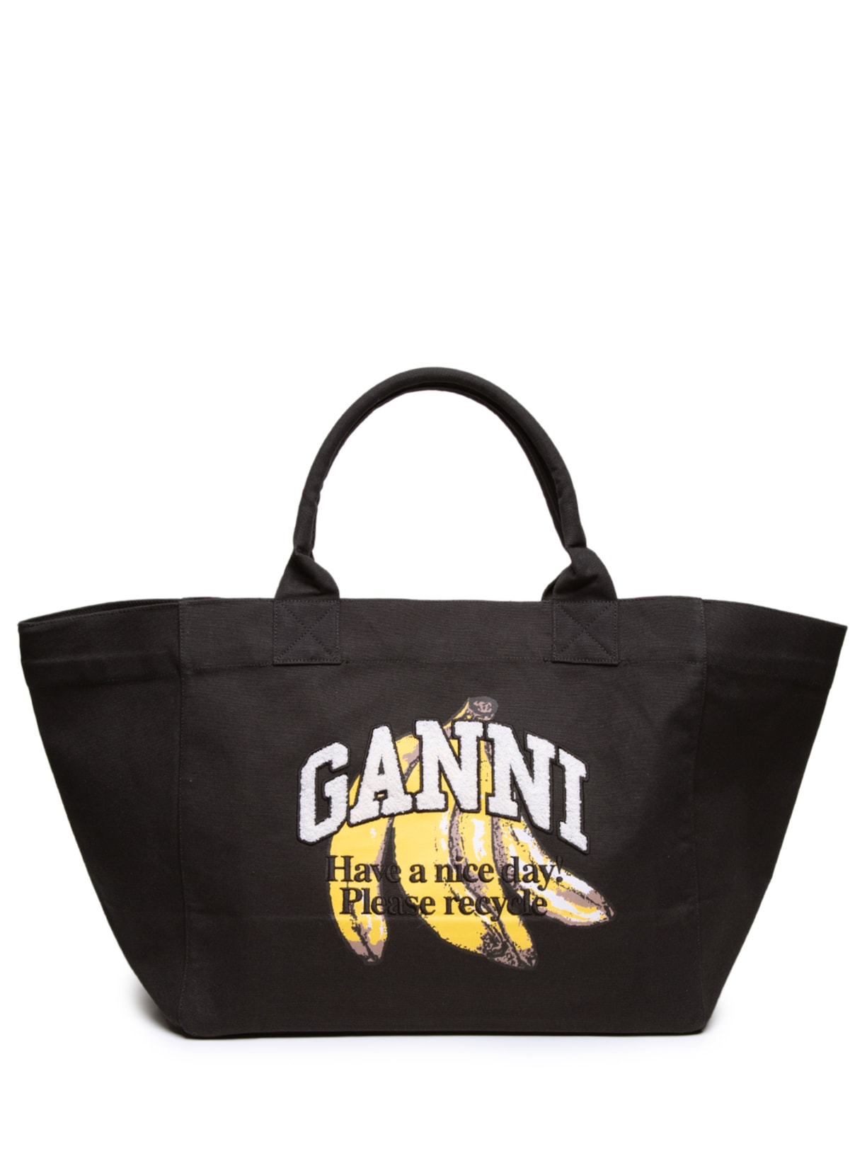 Bolsa Feminina Shopper XXL Banana Print Preto Ganni