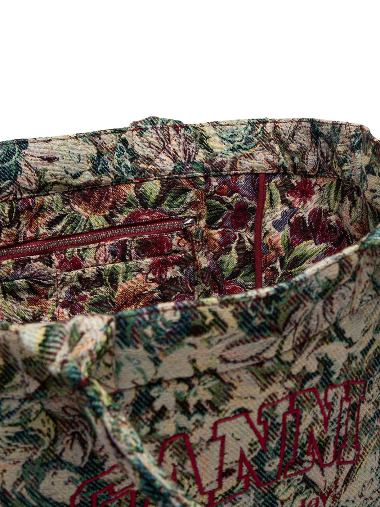 Bolsa Feminina Shopper XXL Print Tapestry Reversible Cinza Ganni