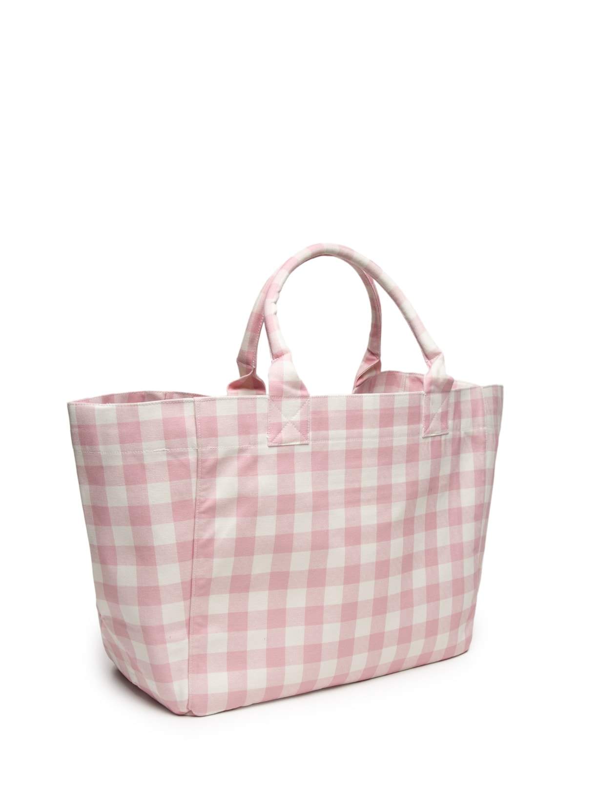 Bolsa Feminina Shopper XXL Vichy Rosa Ganni