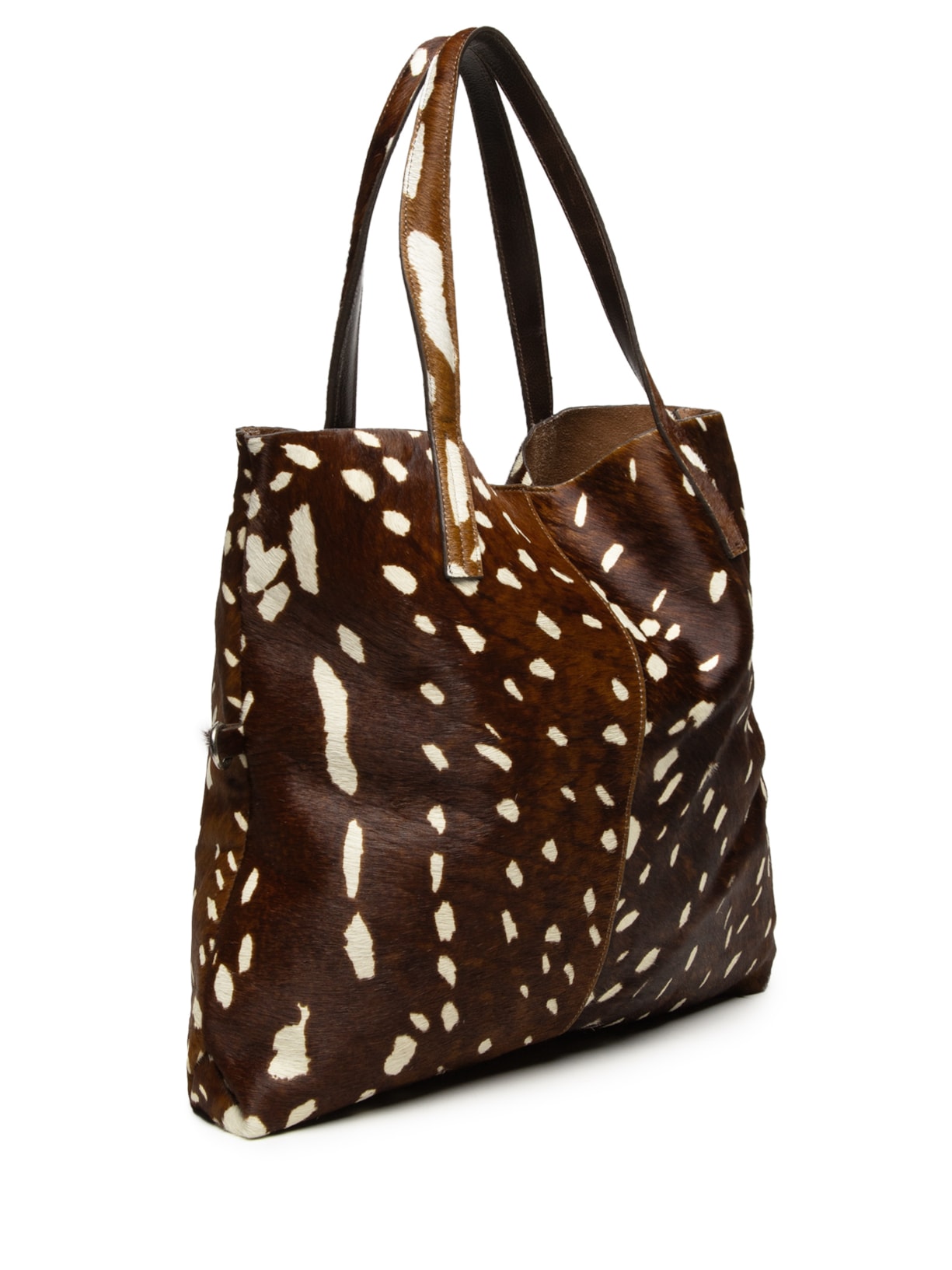 Bolsa Feminina Shopping Bag De Couro Marrom Animale