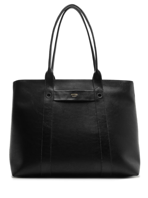 Bolsa Feminina Shopping Bag Eco Cabedal Rus - Preto