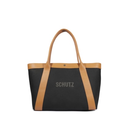 Bolsa Feminina Shopping Couro Lona - Preto