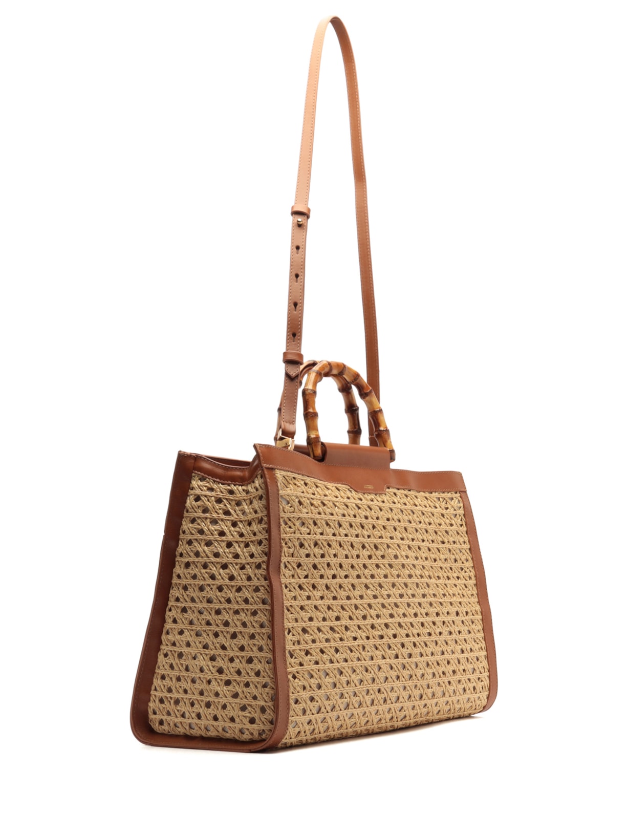 Bolsa Feminina Shopping Couro Palha Isla Grande Bege Arezzo + Isla