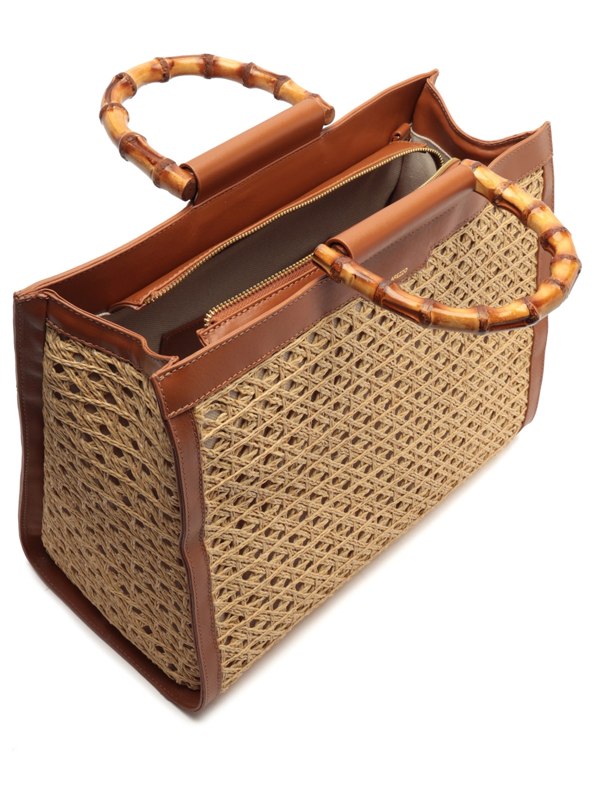 Bolsa Feminina Shopping Couro Palha Isla Grande Bege Arezzo + Isla