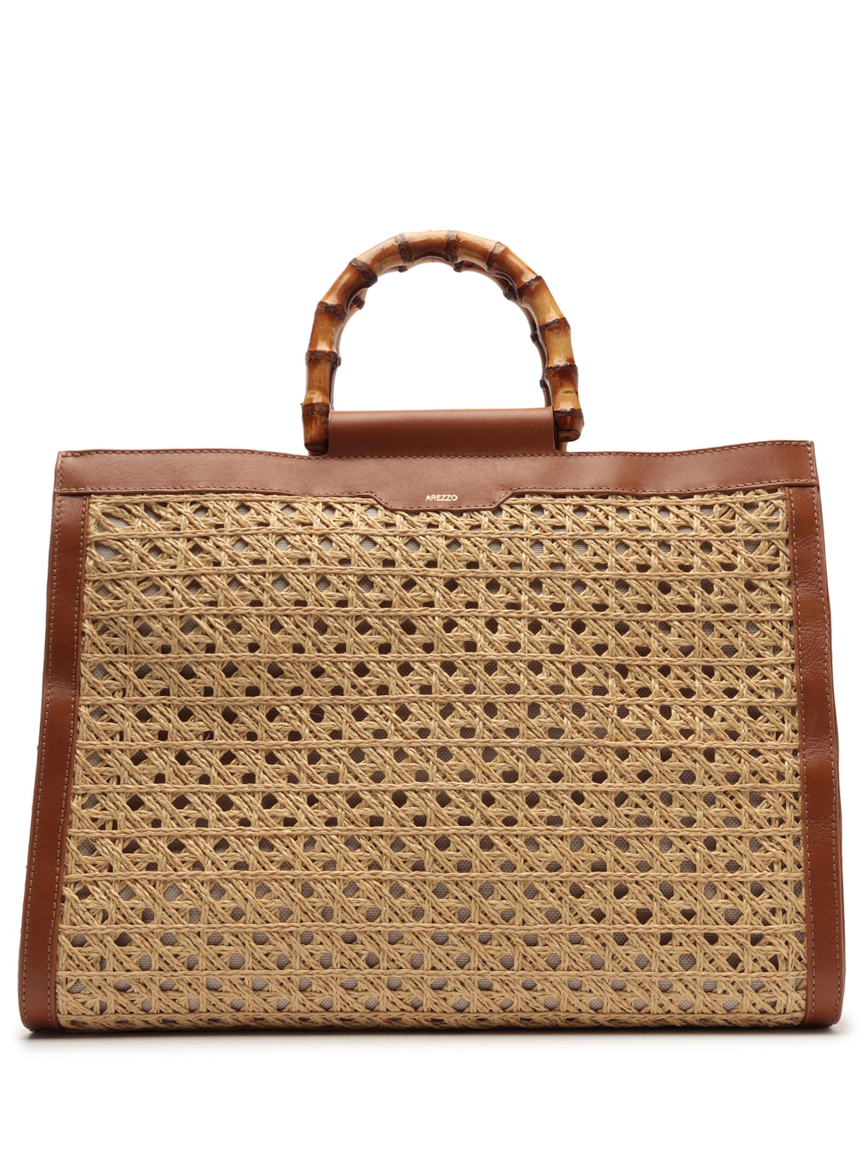 Bolsa Feminina Shopping Couro Palha Isla Grande - Bege