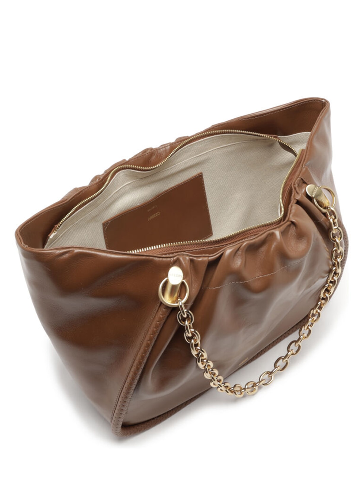 Bolsa Feminina Shopping Couro Worn Grande Marrom Arezzo