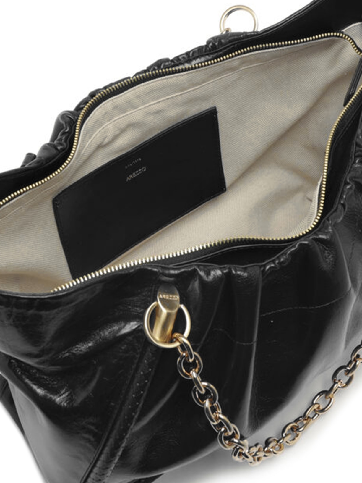 Bolsa Feminina Shopping Couro Worn Grande Preto Arezzo
