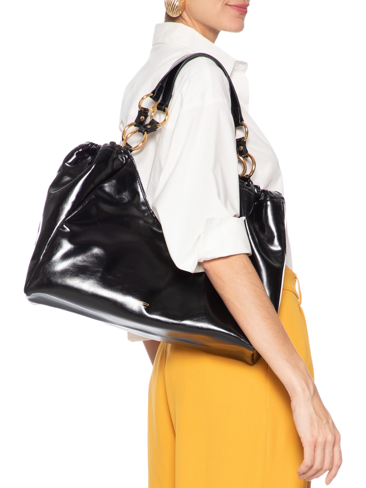 Bolsa Feminina Shopping Grande Argolas Preto Arezzo