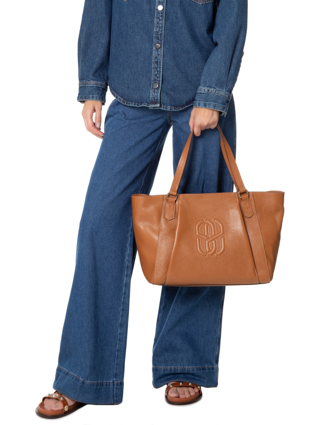 Bolsa Feminina Shopping Grande Couro Marrom Schutz