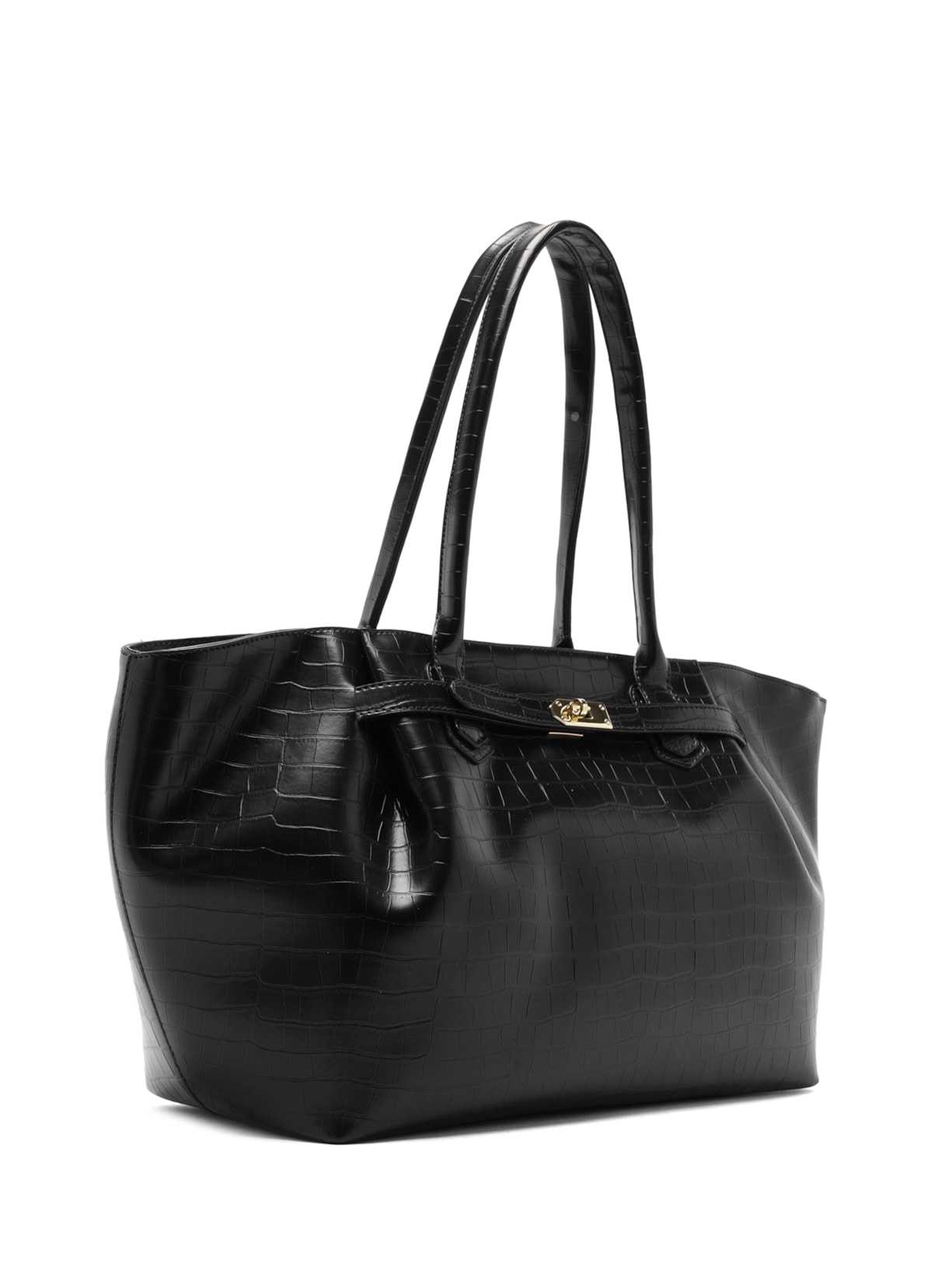 Bolsa Feminina Shopping Grande Croco Preto Arezzo