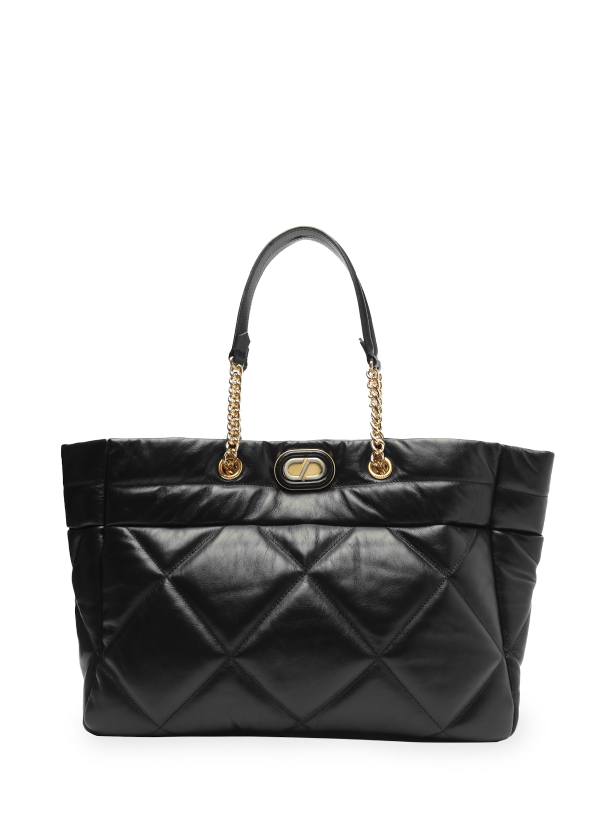 Bolsa Feminina Shopping Grande Dazzle Couro - Preto