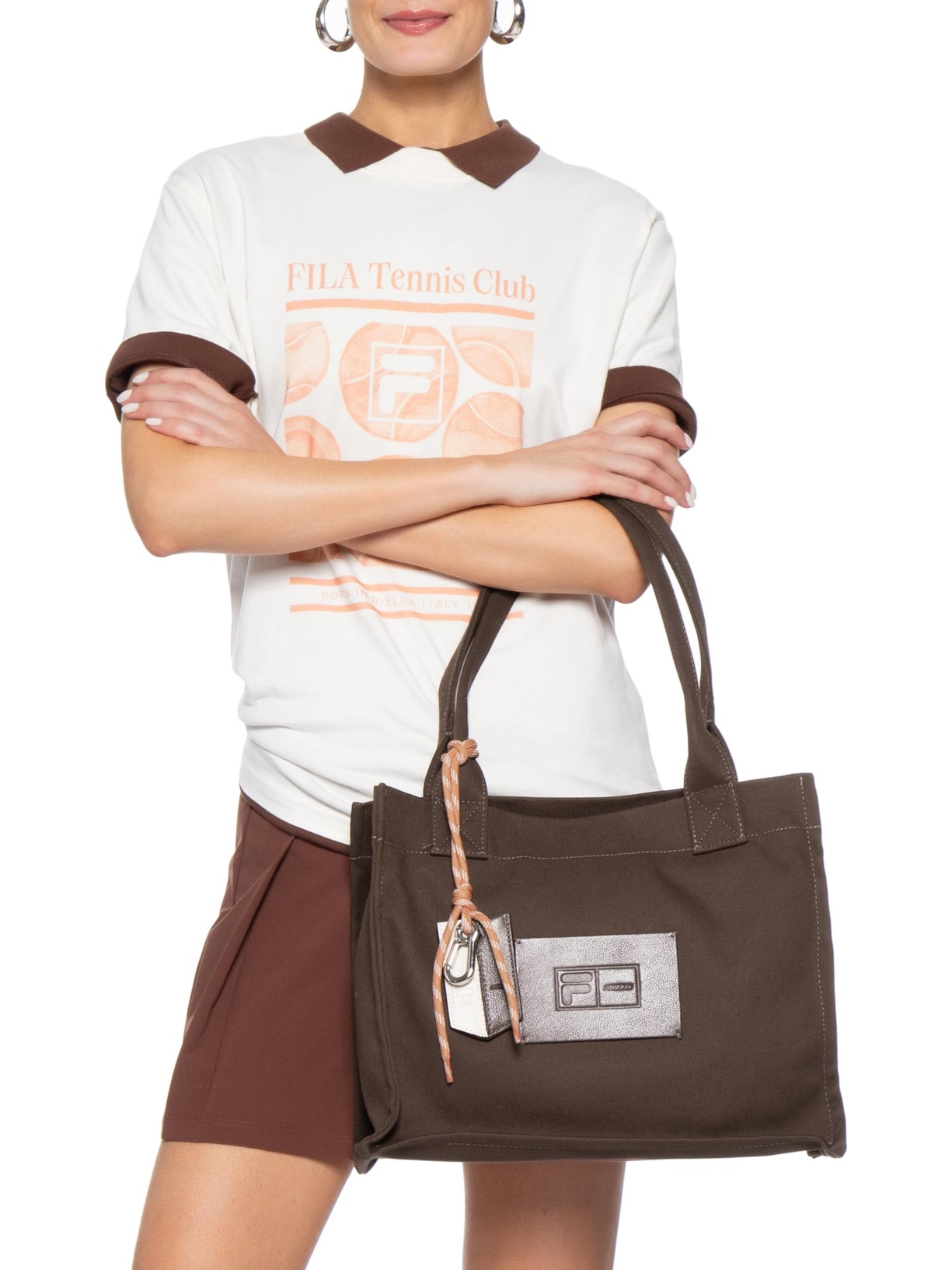 Bolsa Feminina Shopping Grande Marrom Arezzo + Fila