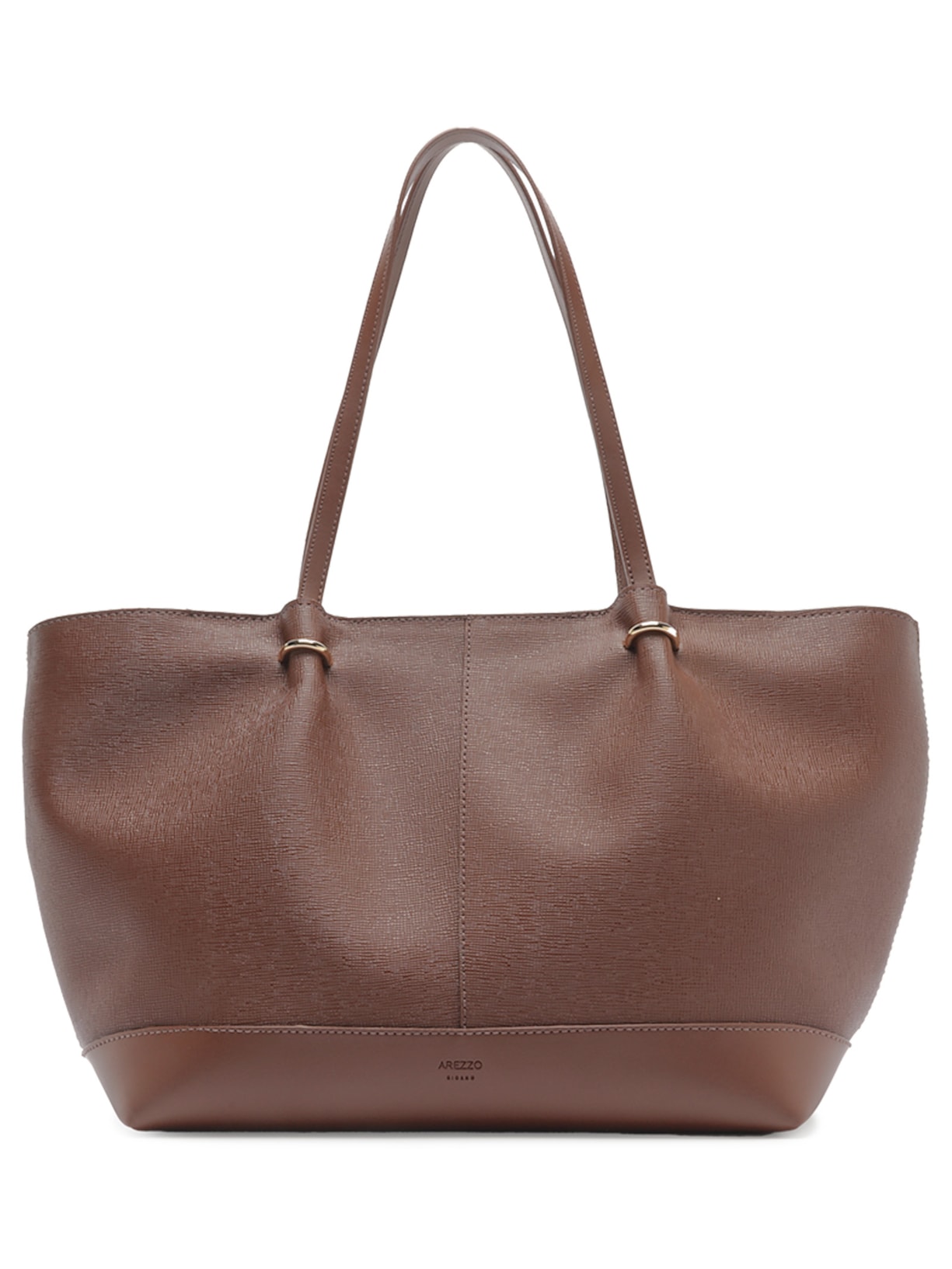 Bolsa Feminina Shopping Grande Metais Dourados Marrom Arezzo