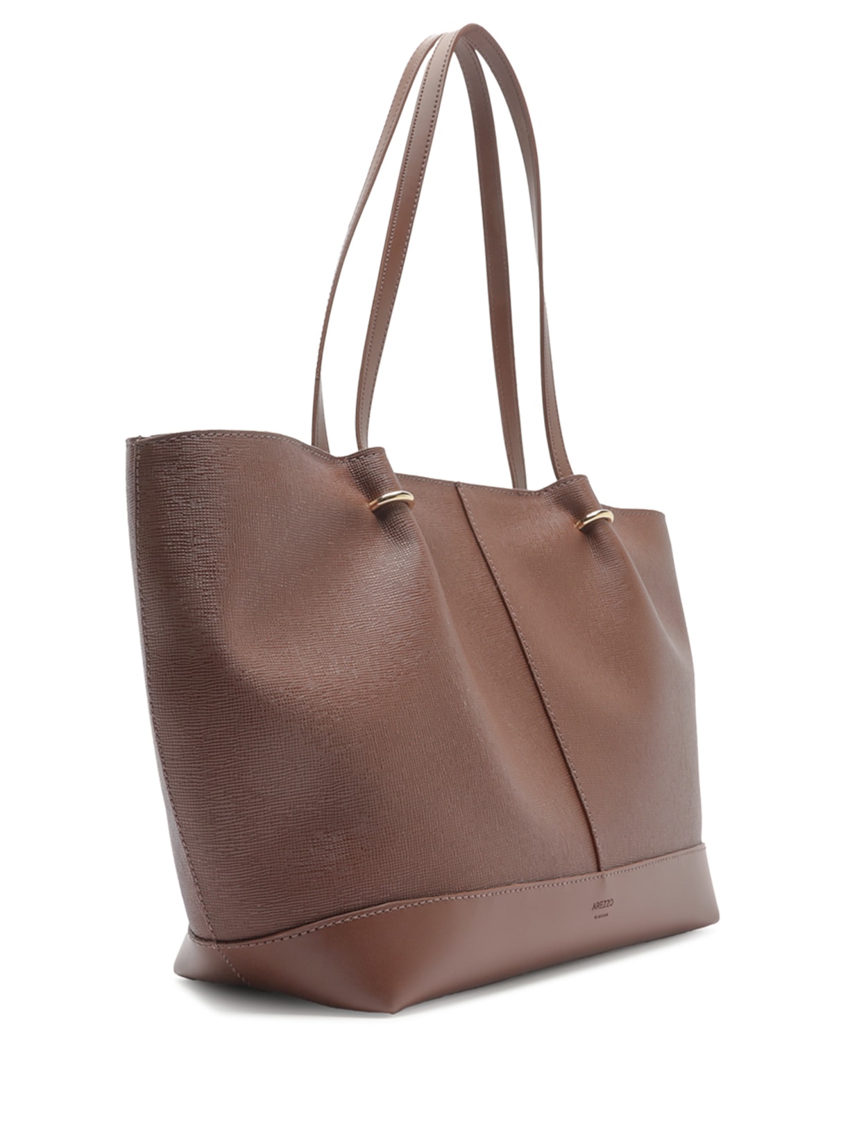 Bolsa Feminina Shopping Grande Metais Dourados Marrom Arezzo