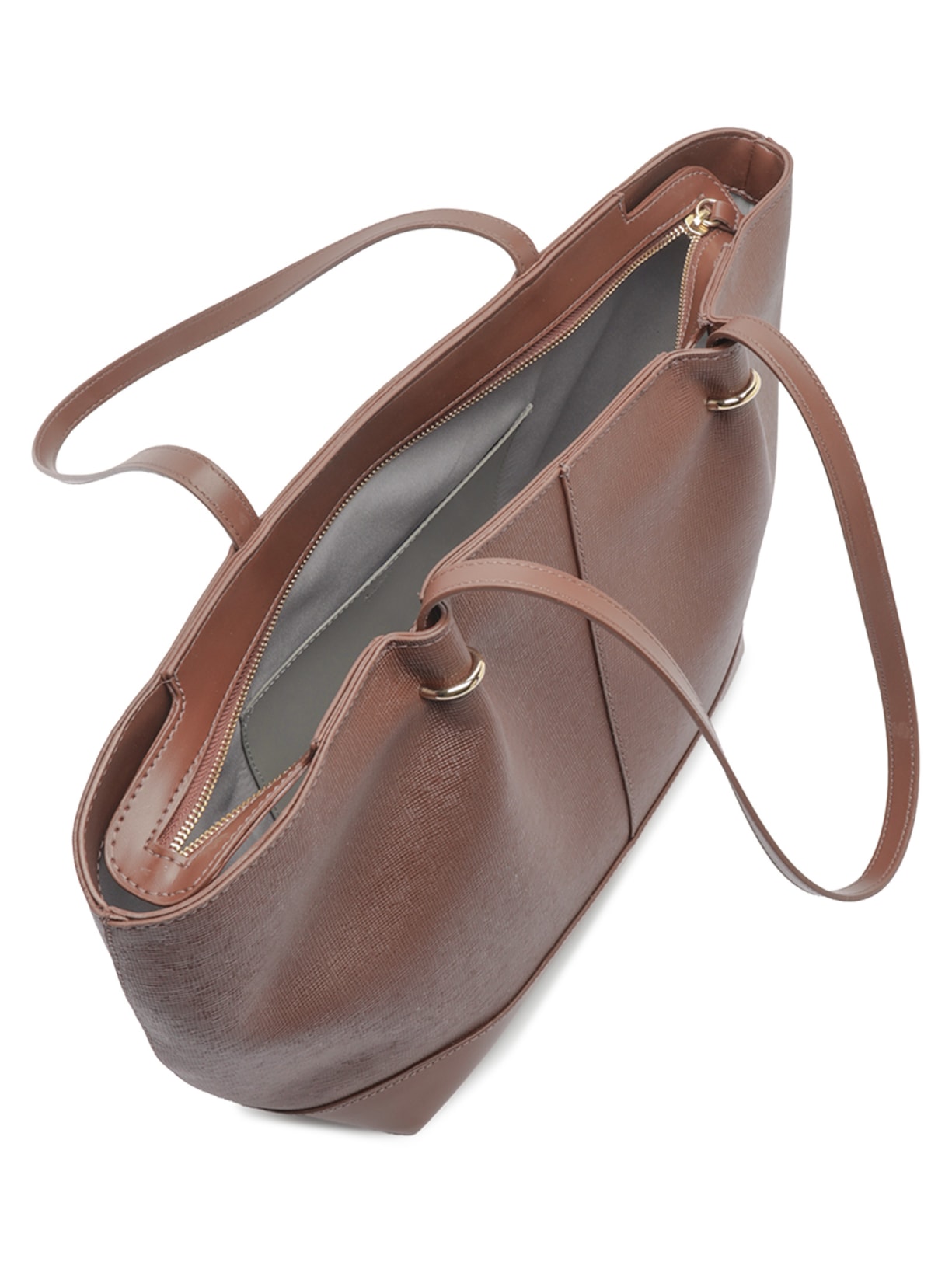 Bolsa Feminina Shopping Grande Metais Dourados Marrom Arezzo