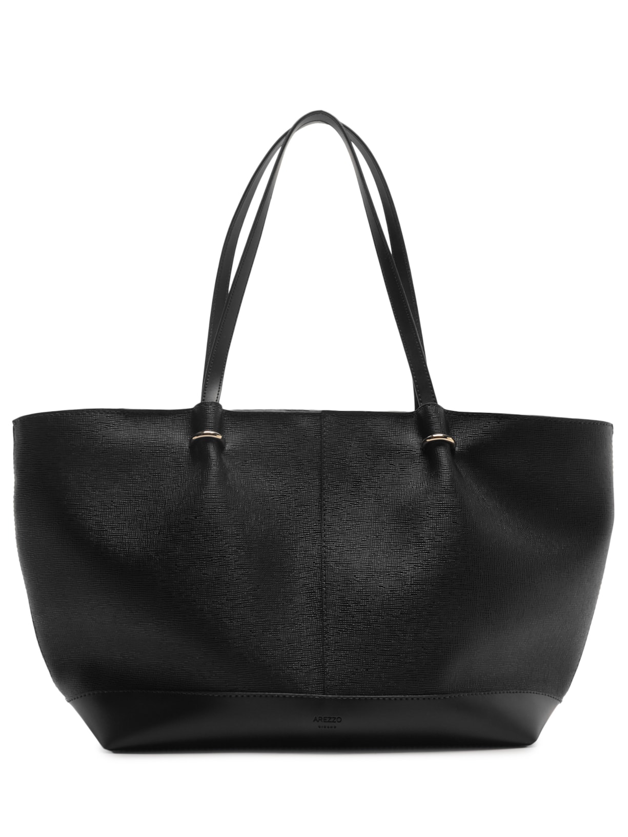 Bolsa Feminina Shopping Grande Metais Dourados Preto Arezzo