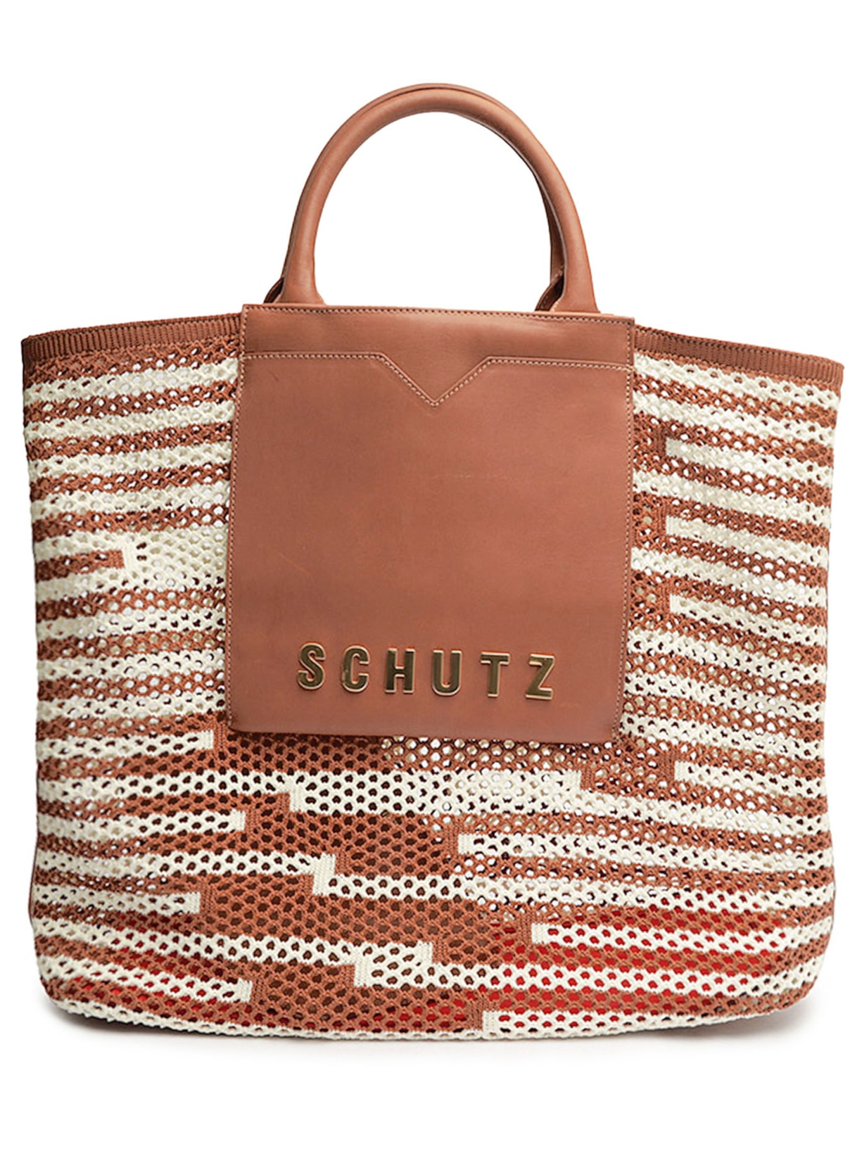 Bolsa Feminina Shopping Grande Polly Tricot - Marrom