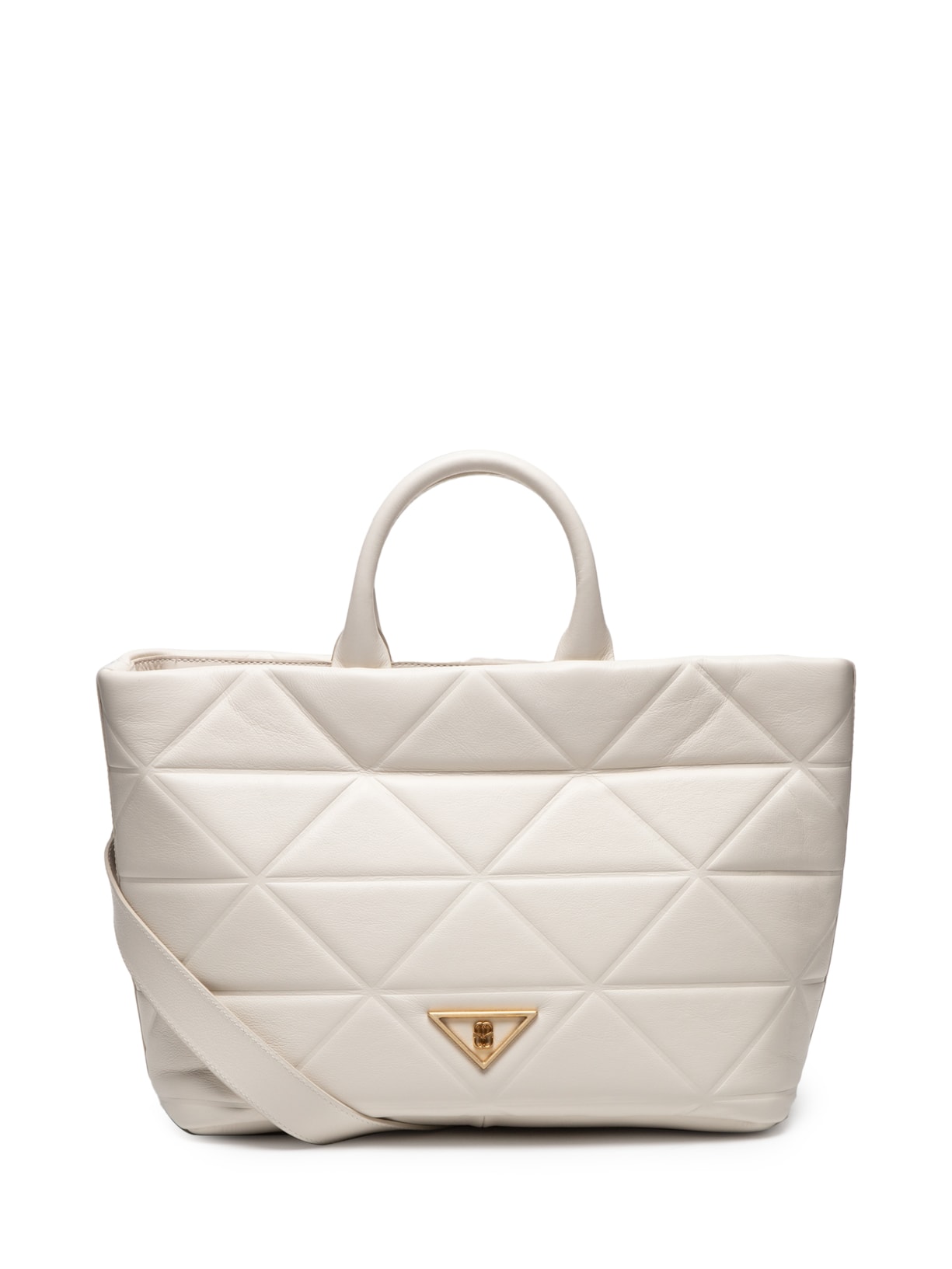 Bolsa Feminina Shopping Grande Poppy Couro - Off White