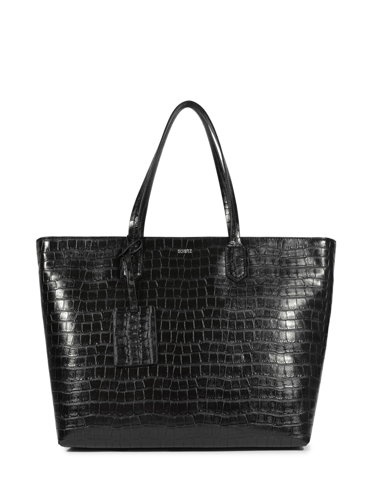 Bolsa Feminina Shopping Grande Yumi Croco - Preto