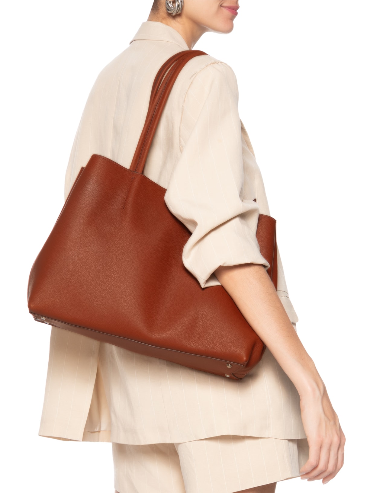 Bolsa Feminina Shopping Liah Couro Marrom Schutz