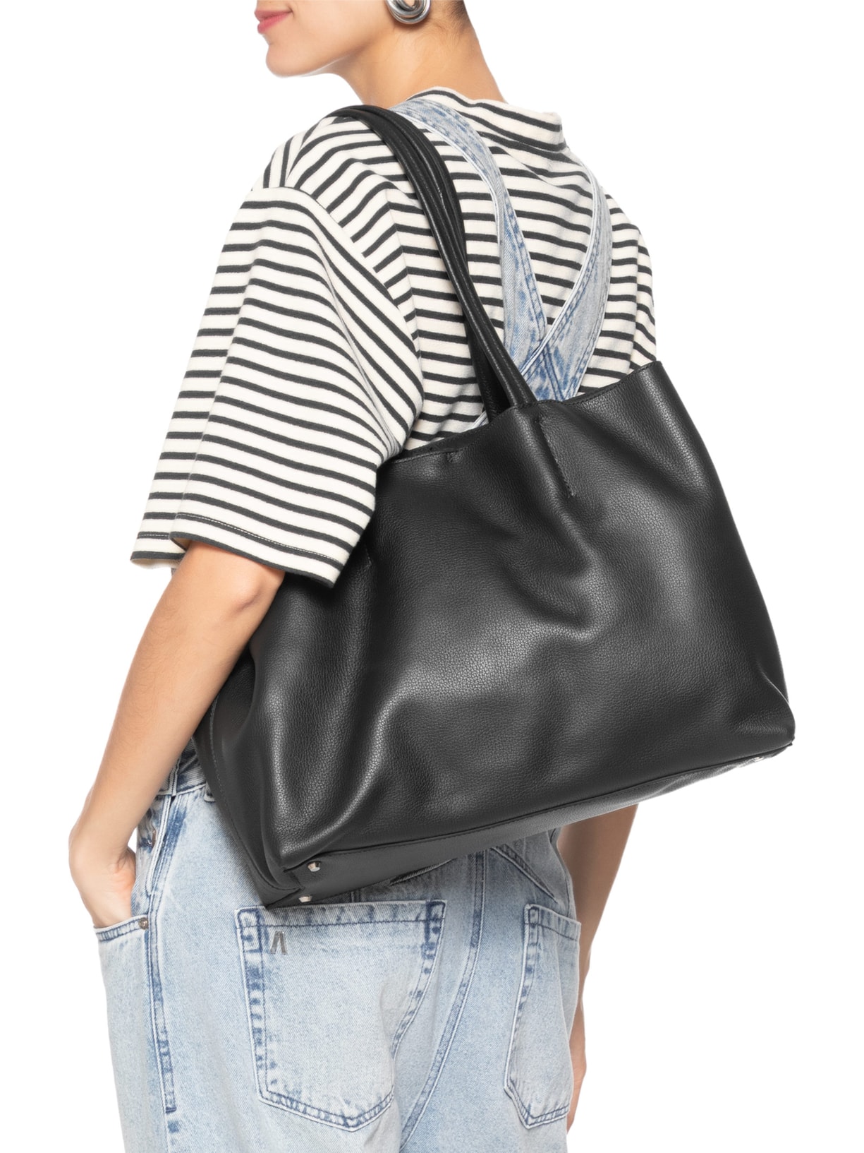 Bolsa Feminina Shopping Liah Couro Preto Schutz