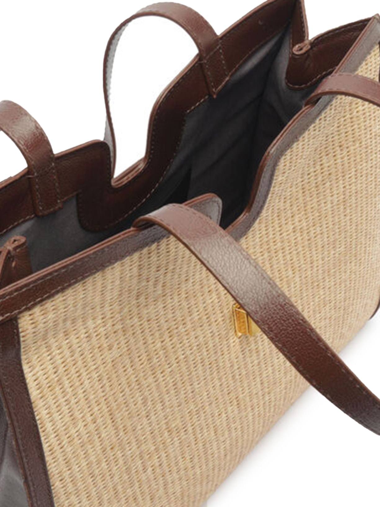 Bolsa Feminina  Shopping Natural Palha Grande Encaixe Bege Arezzo