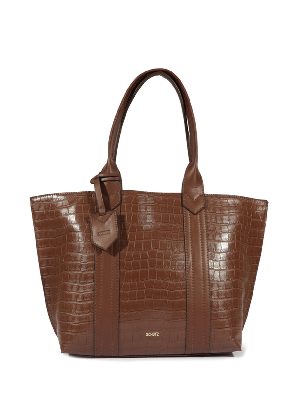 Bolsa Feminina Shopping Nay Croco - Marrom