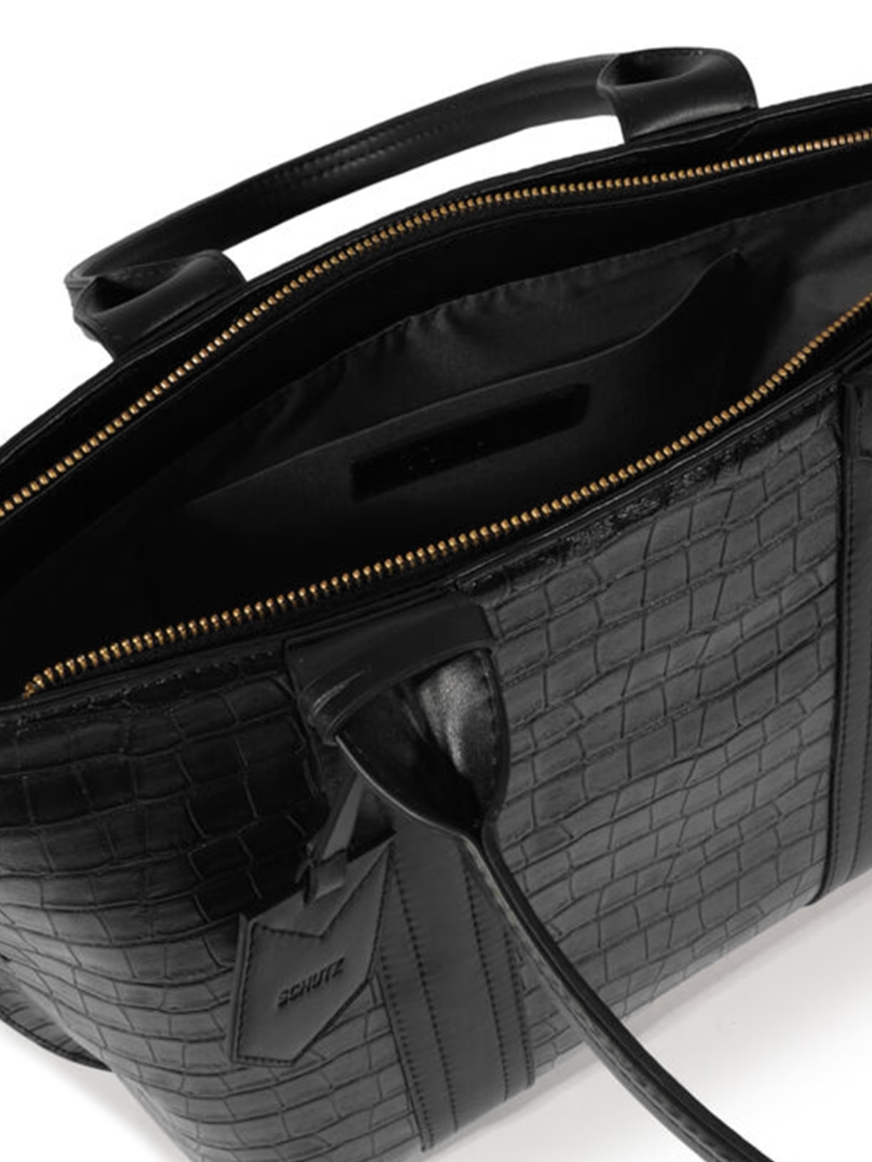 Bolsa Feminina Shopping Nay Croco Preto Schutz