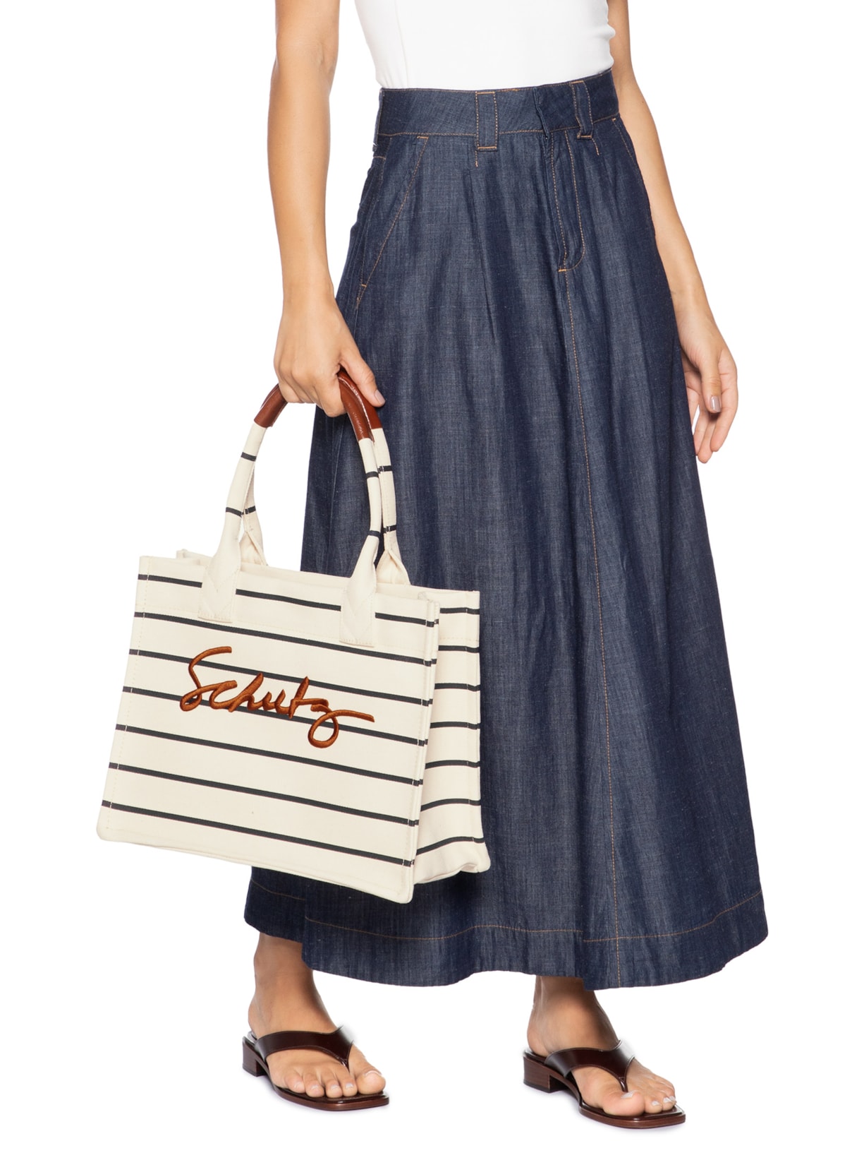 Bolsa Feminina Shopping Osaka Lona Off White Schutz