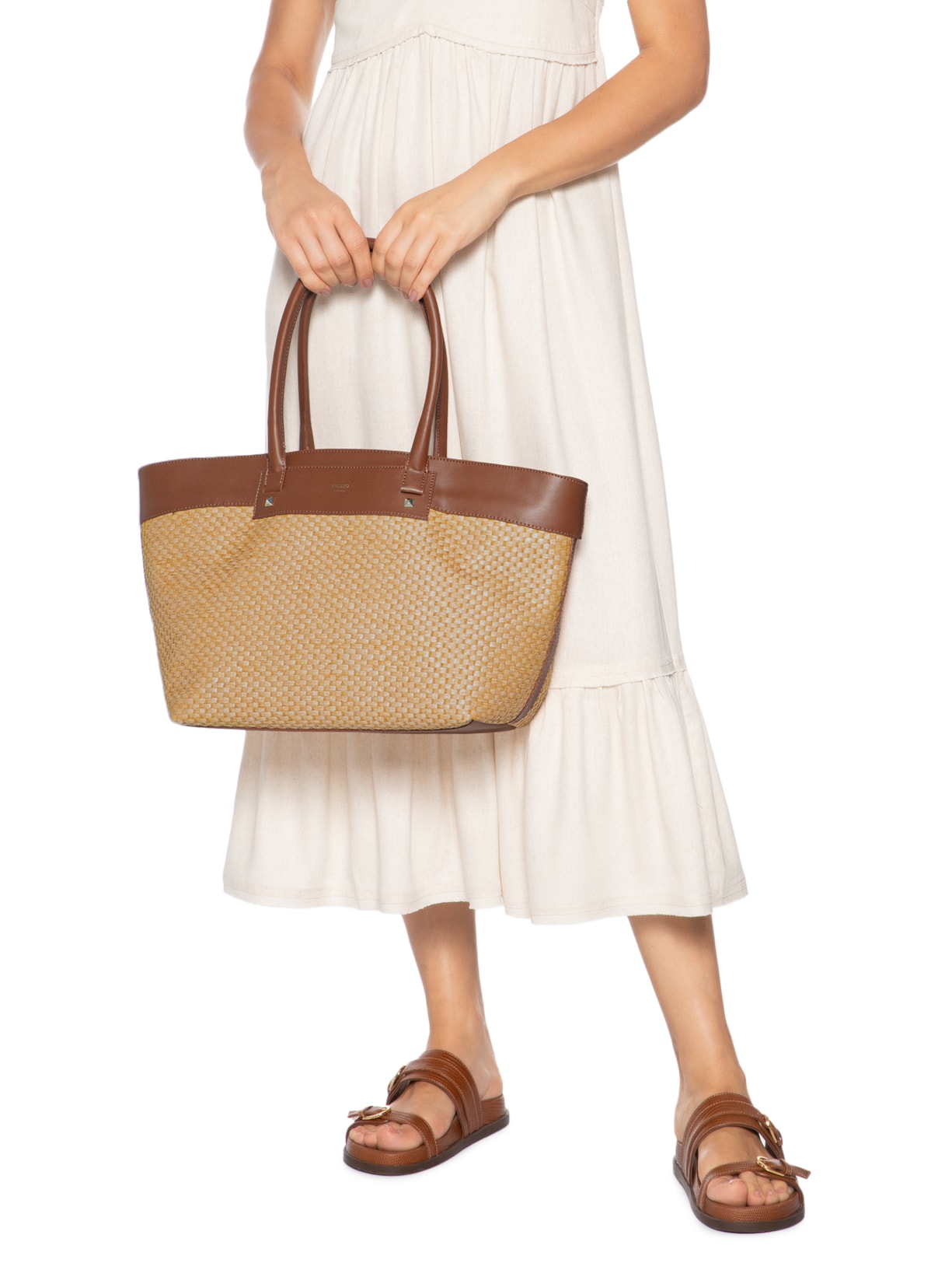 Bolsa Feminina Shopping Palha Grande Bege Arezzo