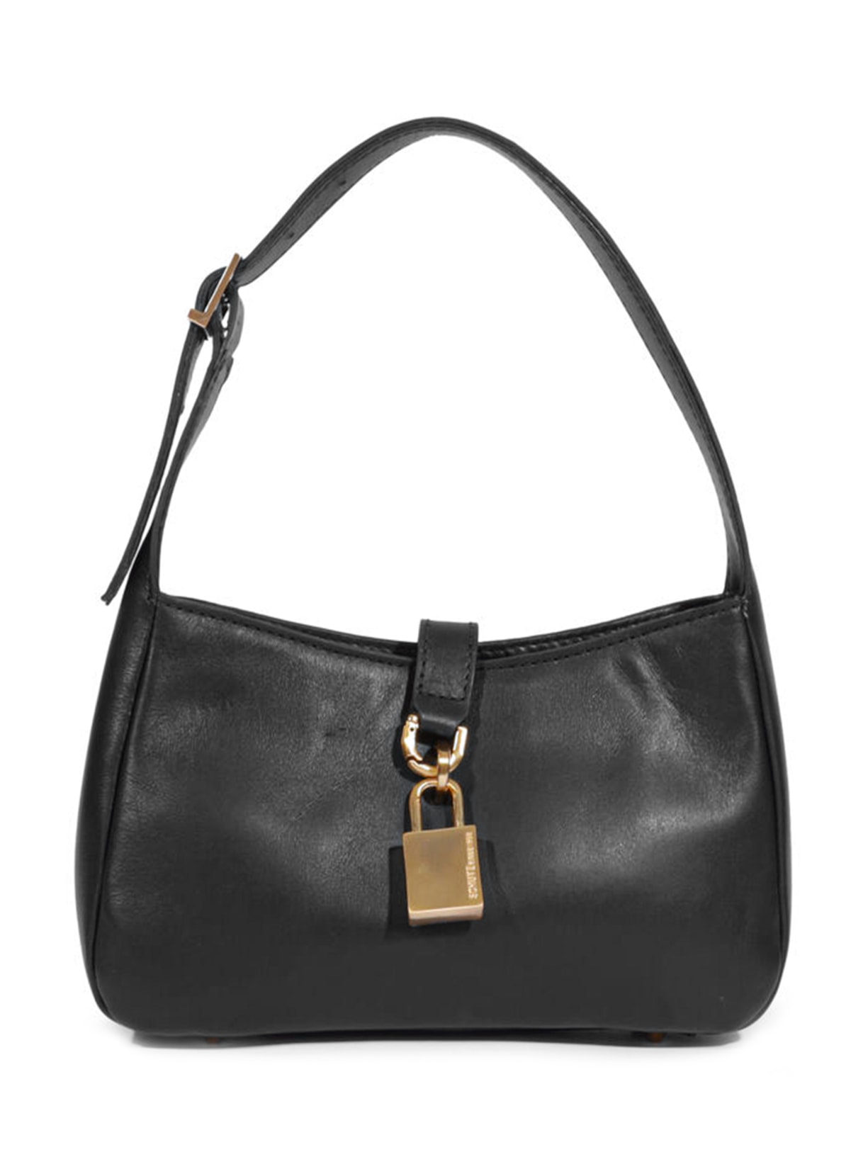 Bolsa Feminina Shoulder Couro Cadeado - Preto