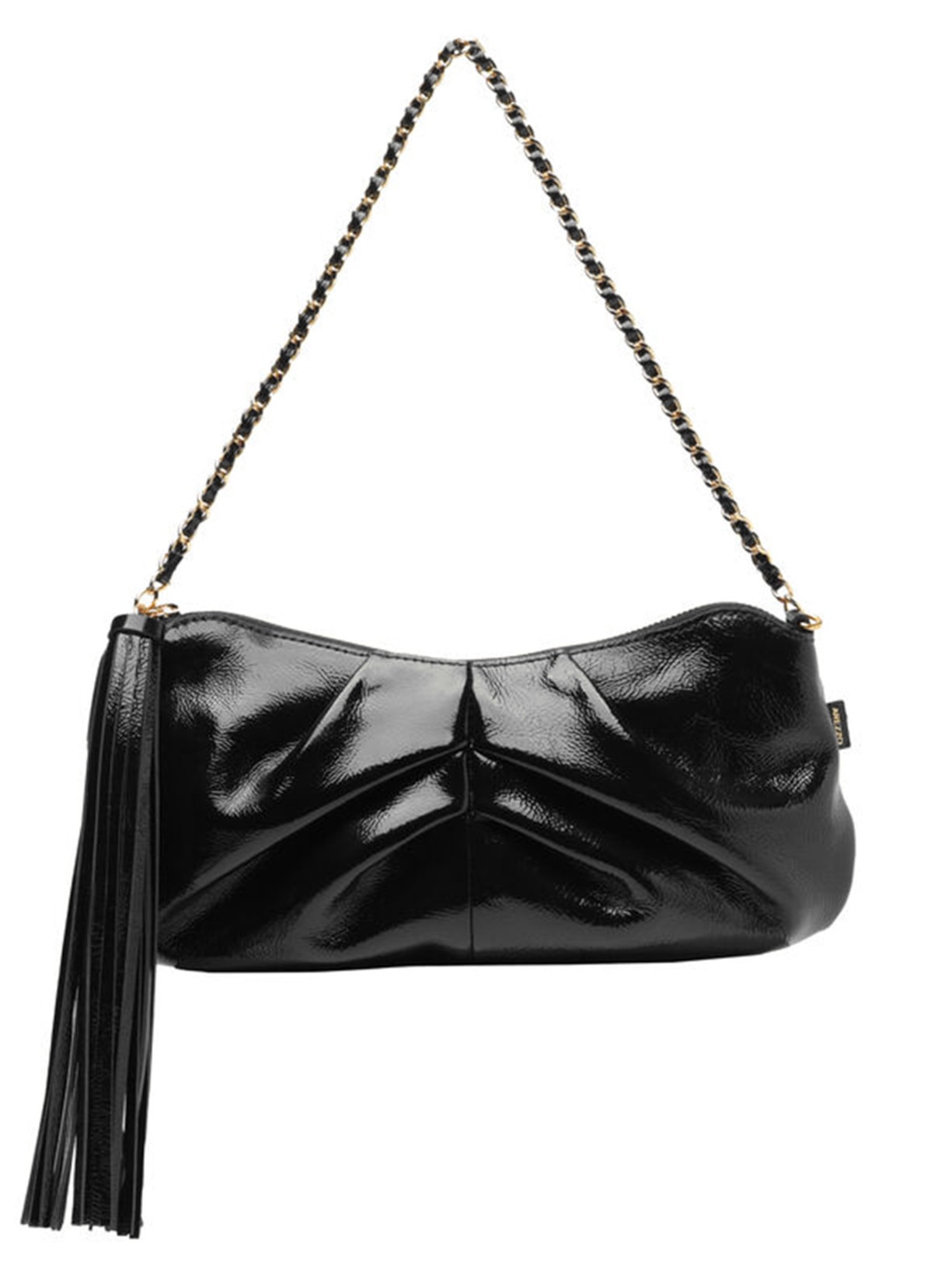 Bolsa Feminina Shoulder Couro Grande Franzida - Preto