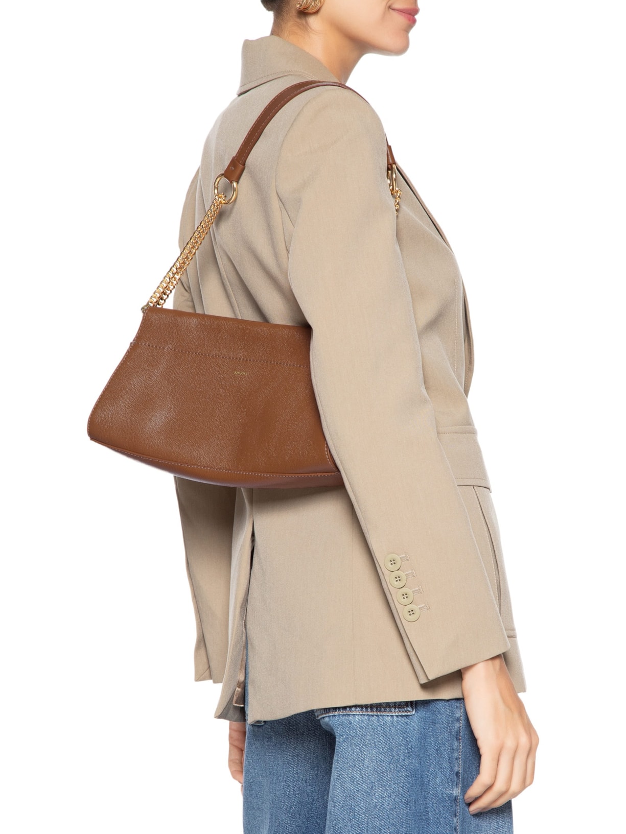 Bolsa Feminina Shoulder Couro Grande Marrom Arezzo