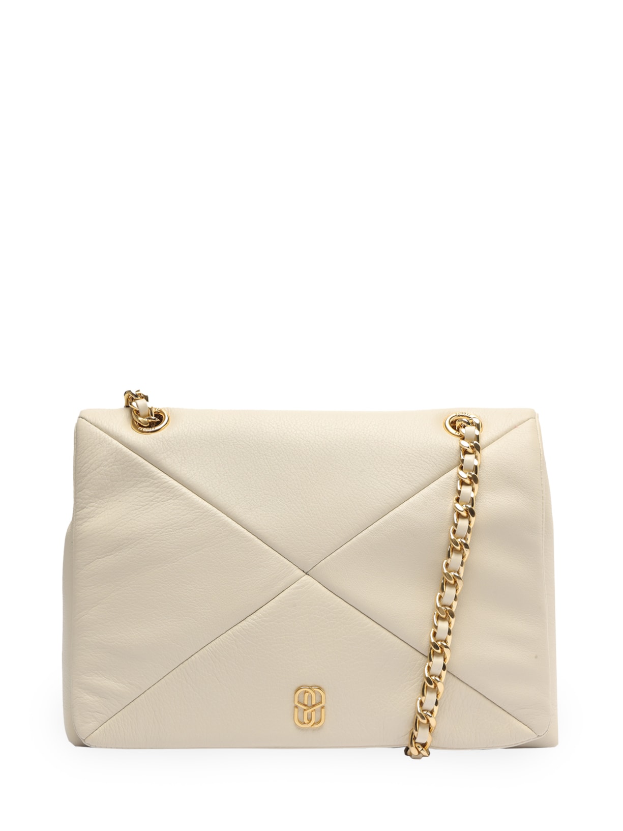 Bolsa Feminina Shoulder Couro Matelassê - Off White