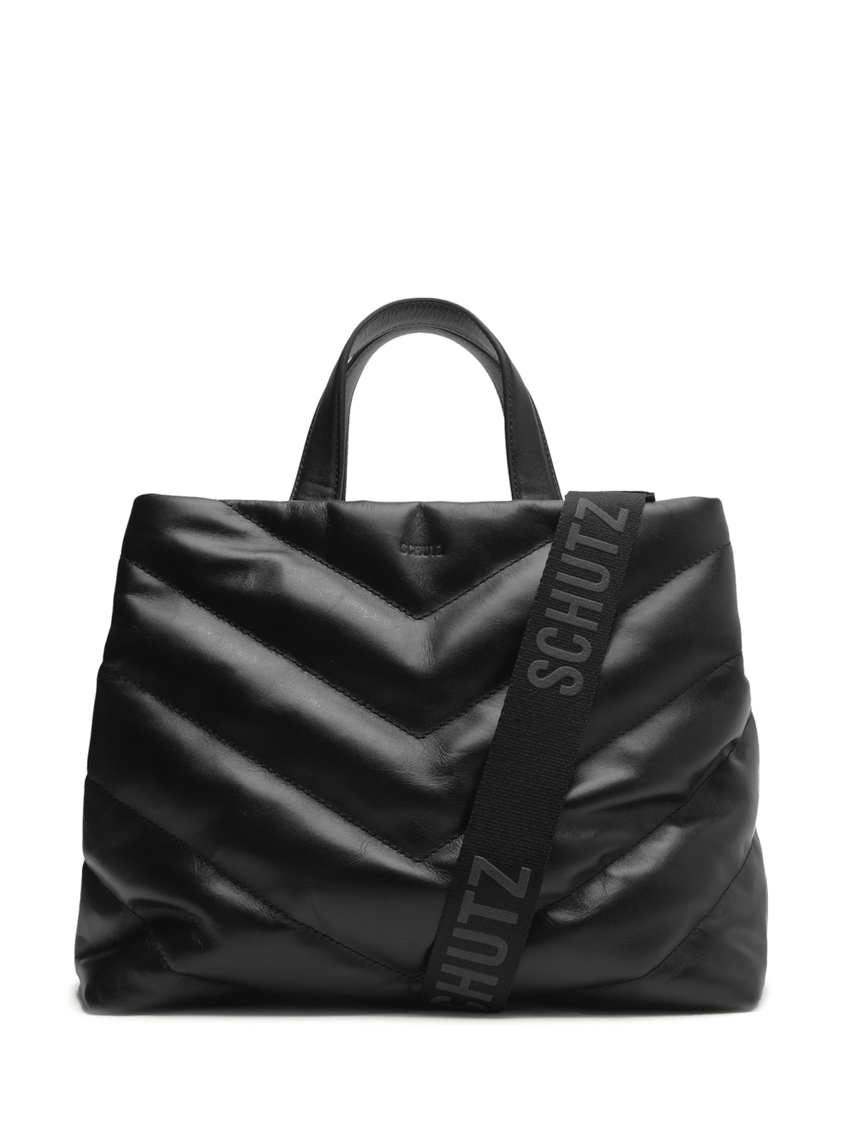 Bolsa Feminina Shoulder Couro Matelassê - Preto