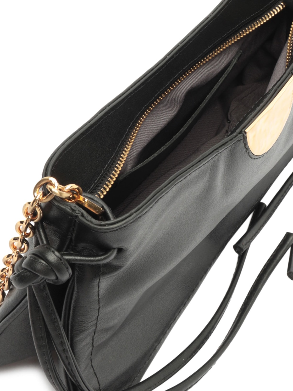 Bolsa Feminina Shoulder Couro Média Corrente Preto Arezzo