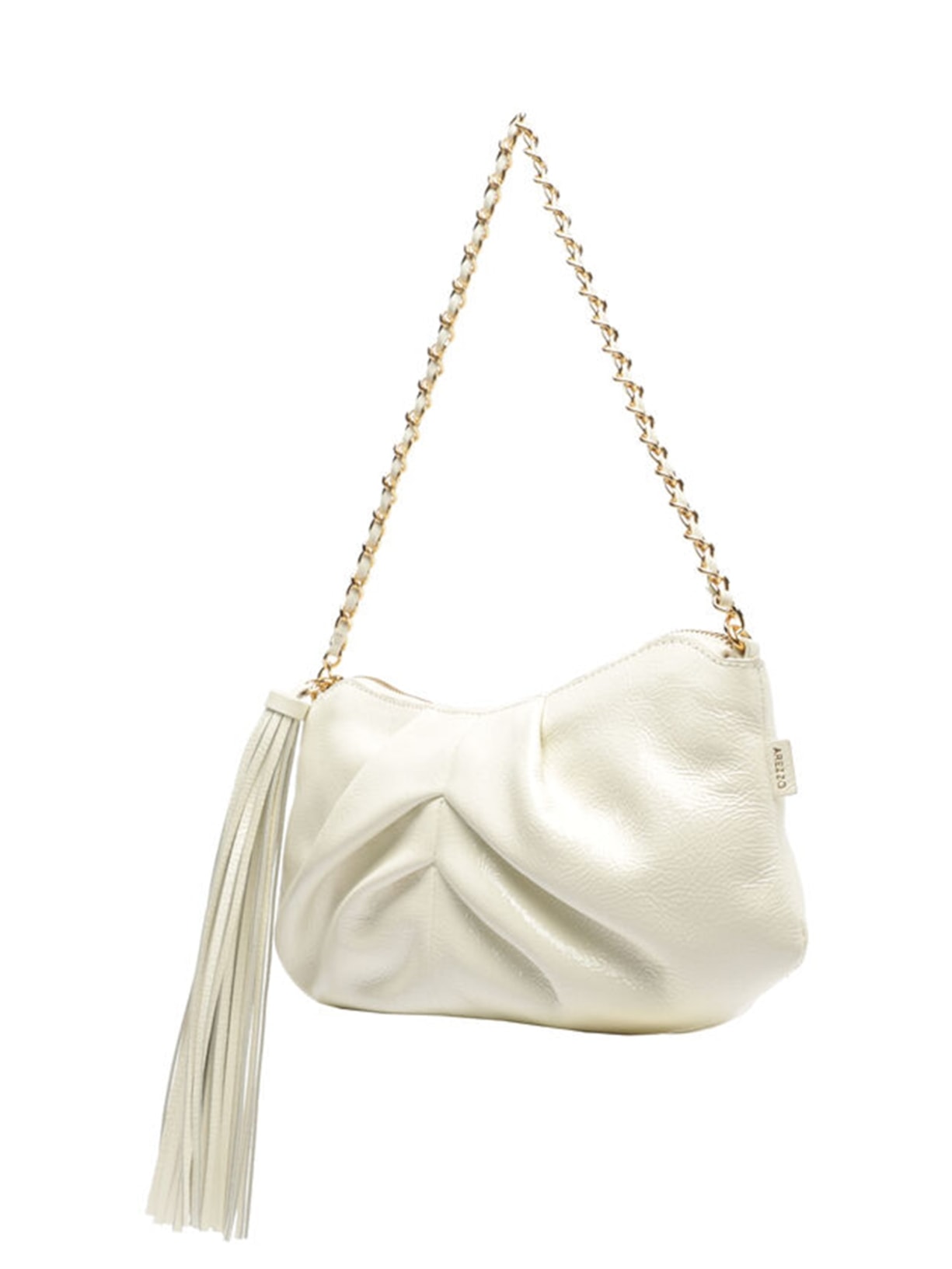 Bolsa Feminina Shoulder Couro Média Franzida Branco Arezzo