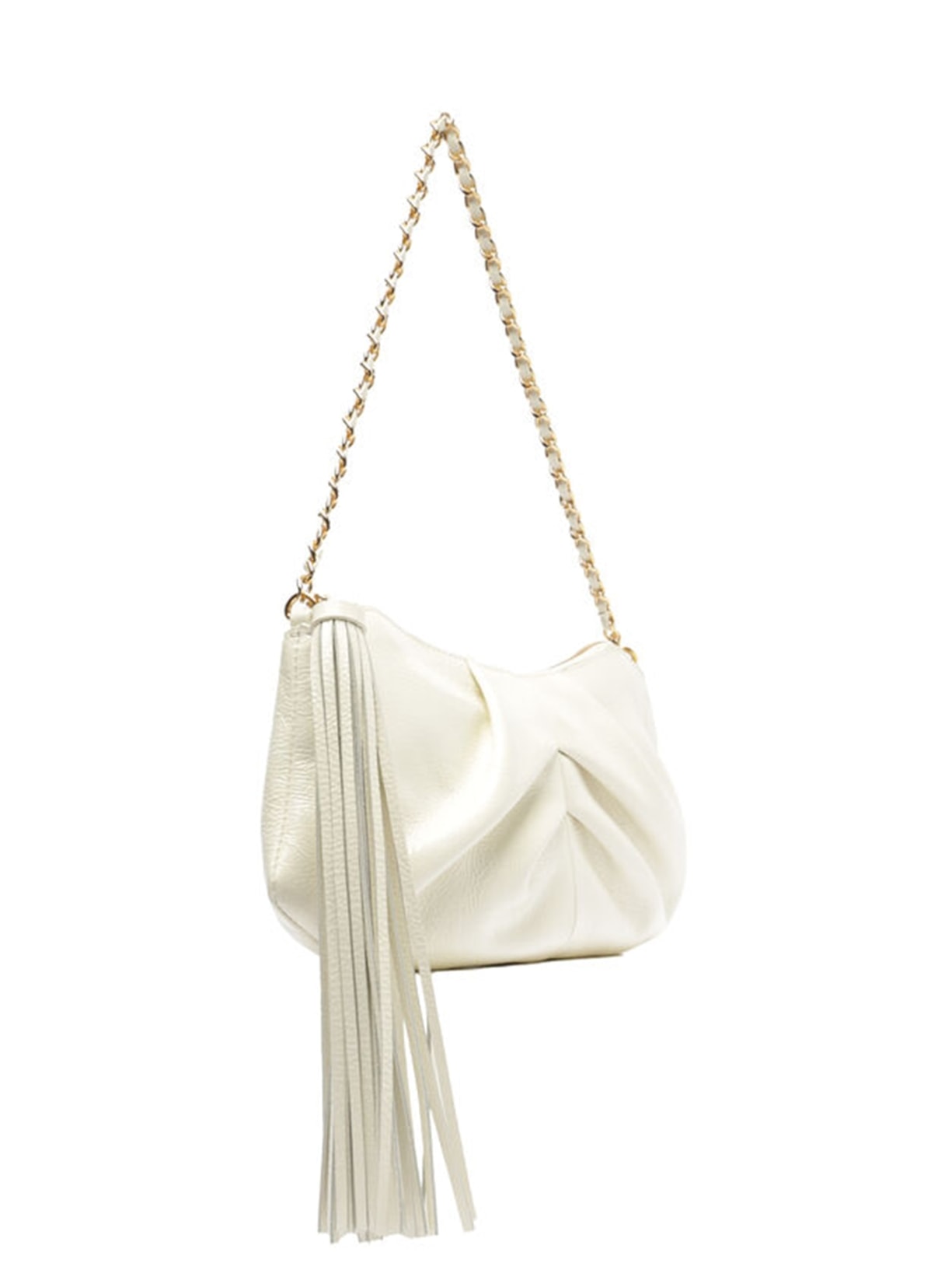 Bolsa Feminina Shoulder Couro Média Franzida Branco Arezzo