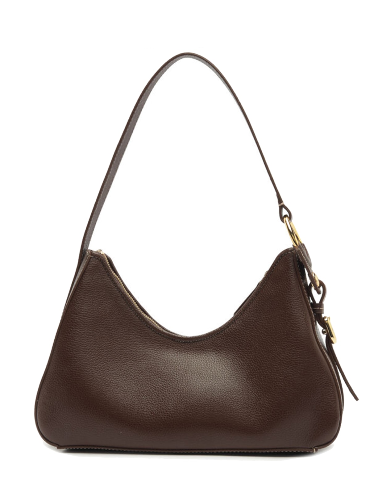 Bolsa Feminina Shoulder Couro Média Metais Marrom Aramis